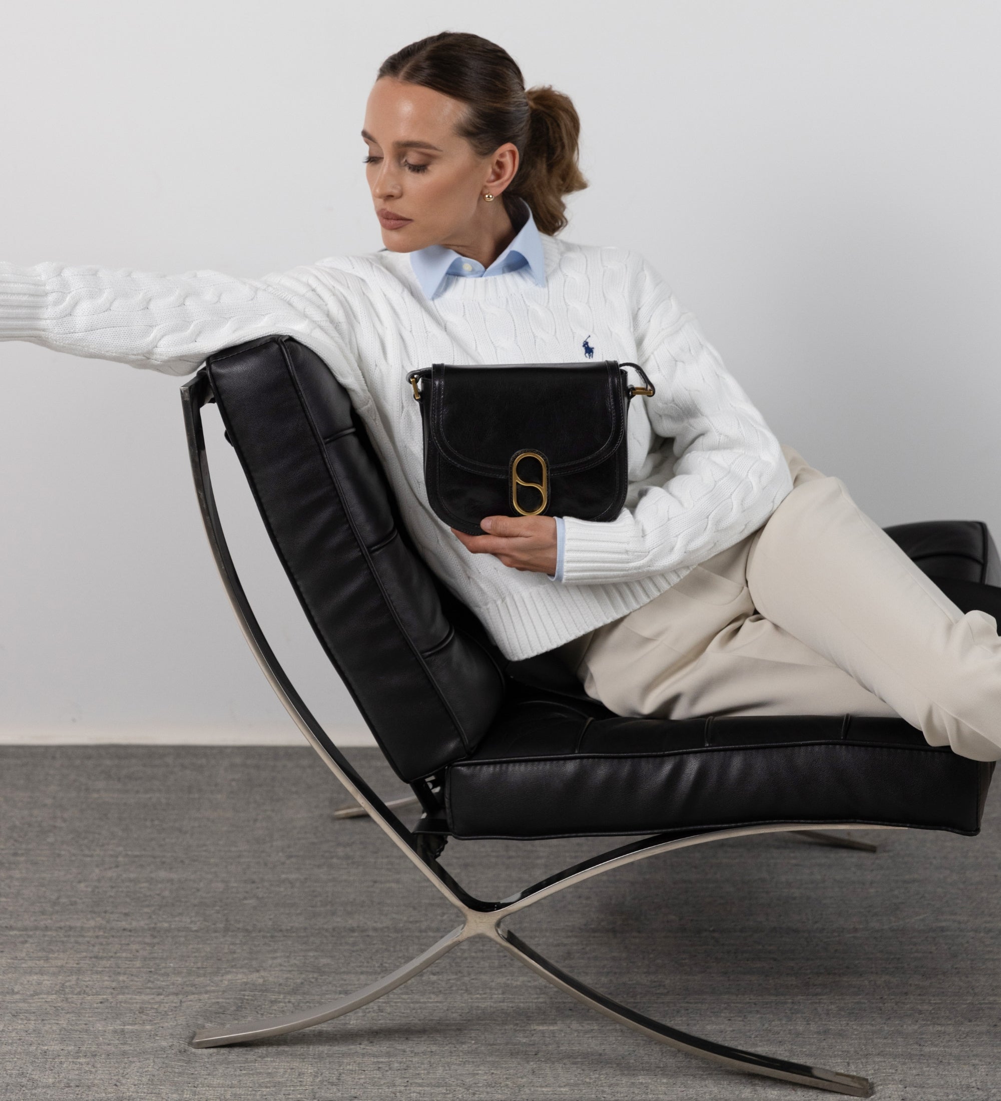 Sac à bandoulière selle en cuir pour femme Villette