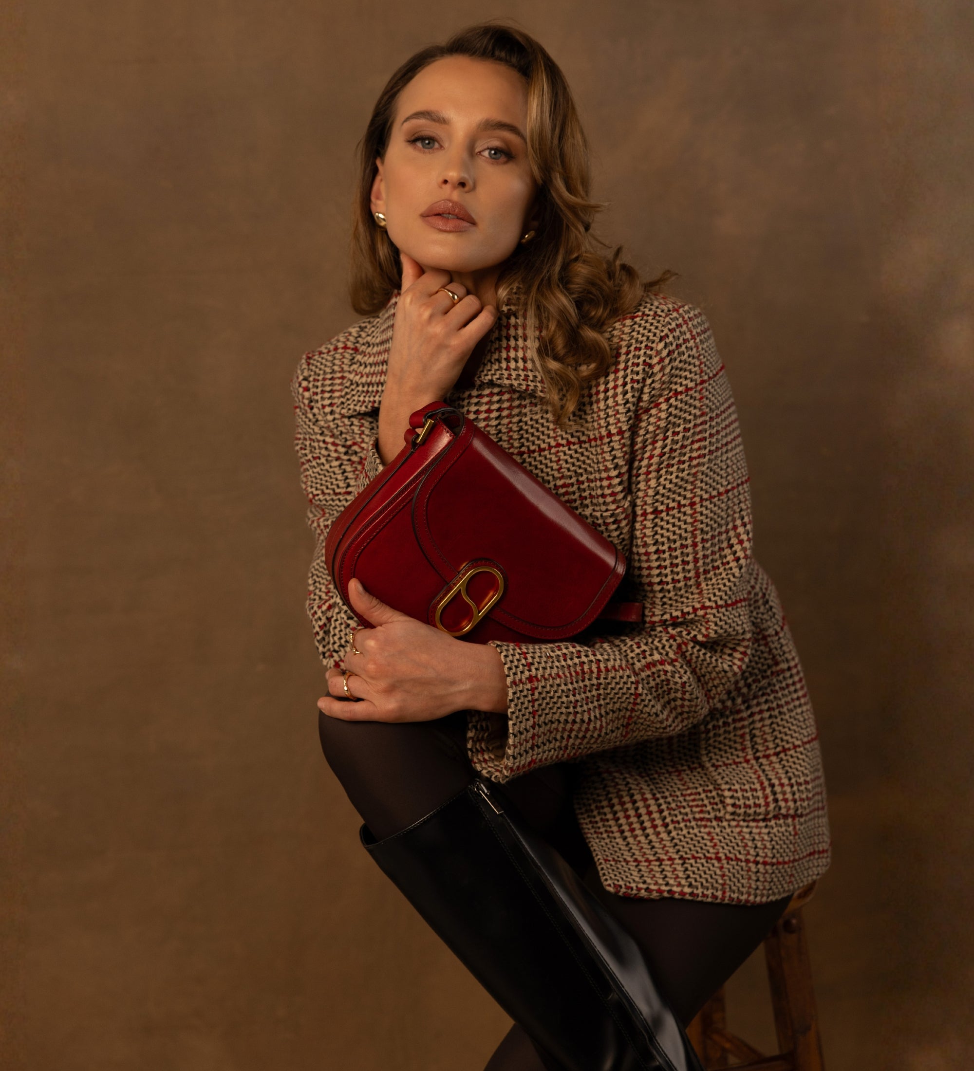 Sac à bandoulière selle en cuir pour femme Villette