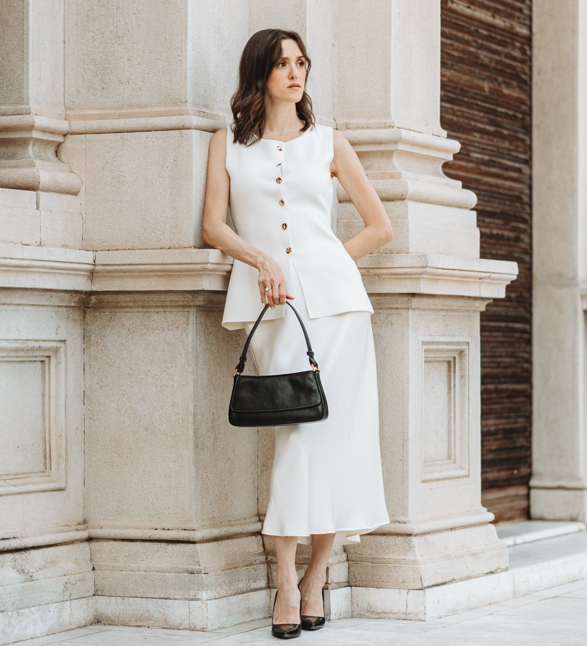 Sac à main baguette en cuir pour femme Bright Lights, Big City