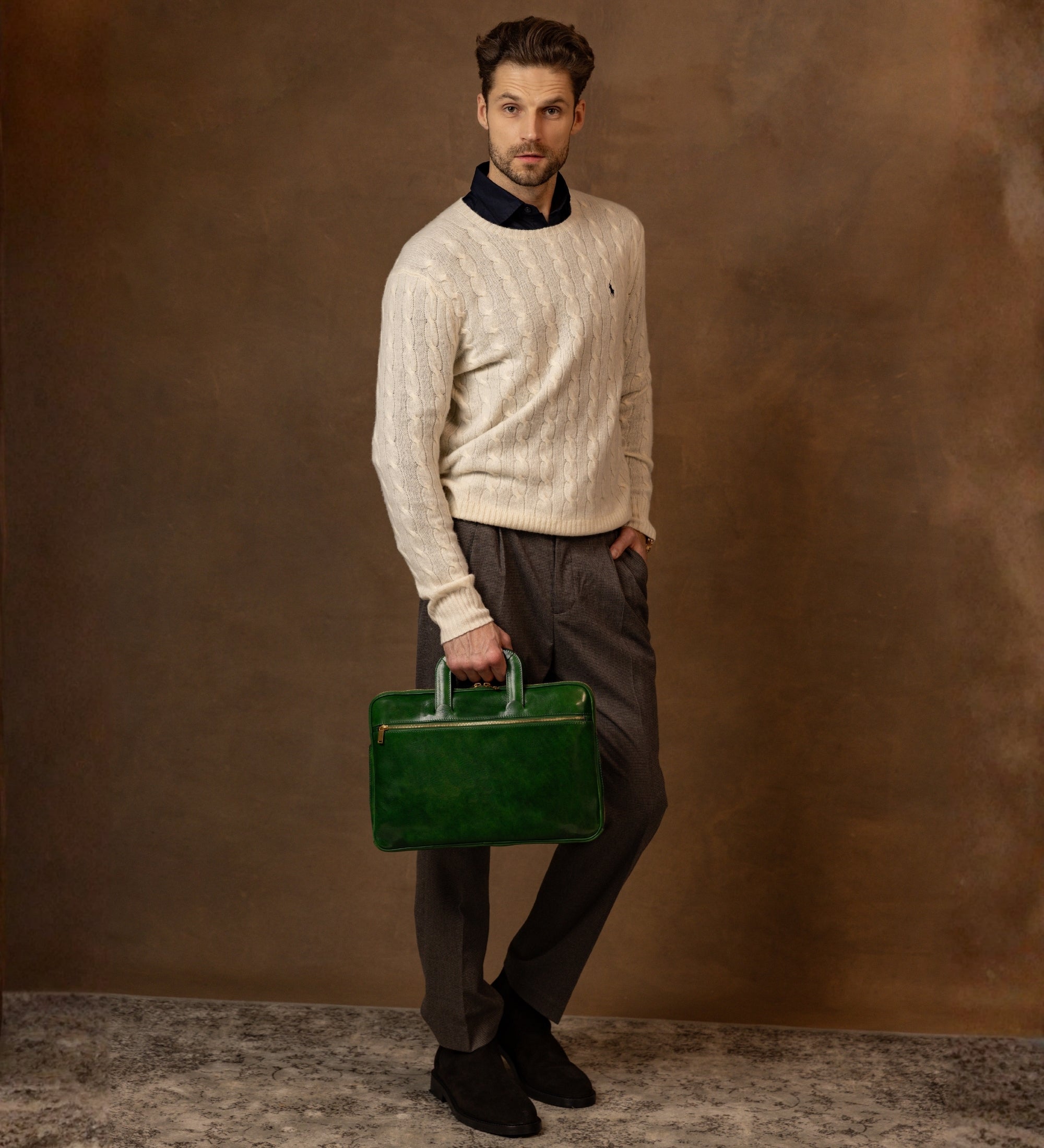 Sacoche pour ordinateur portable en cuir Brave New World