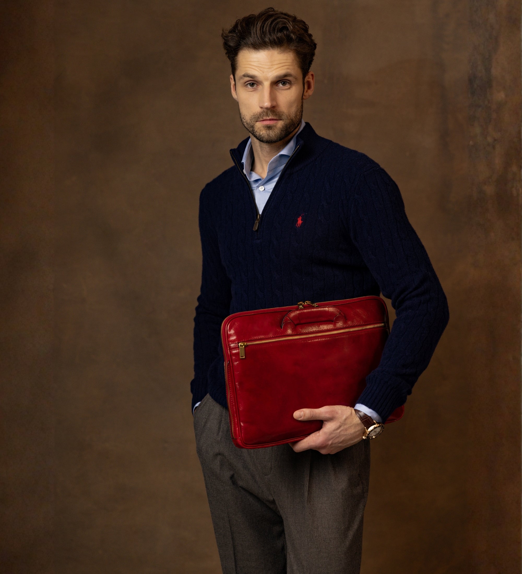 Sacoche pour ordinateur portable en cuir Brave New World