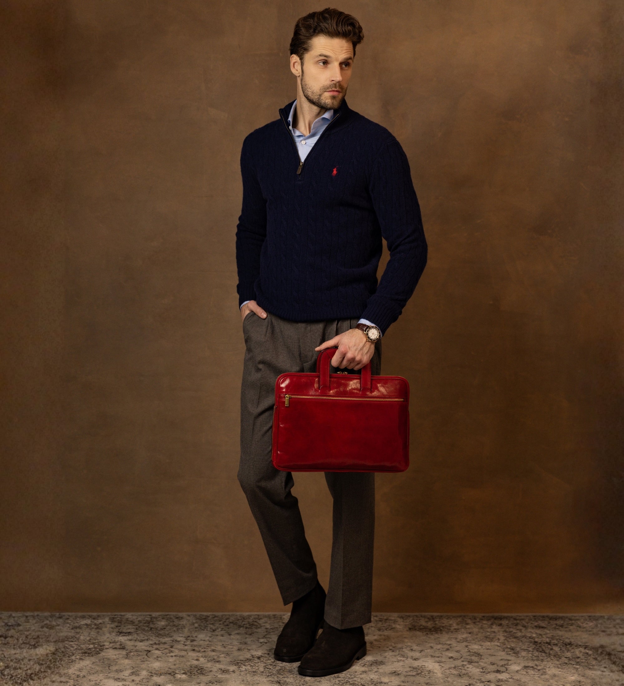 Sacoche pour ordinateur portable en cuir Brave New World