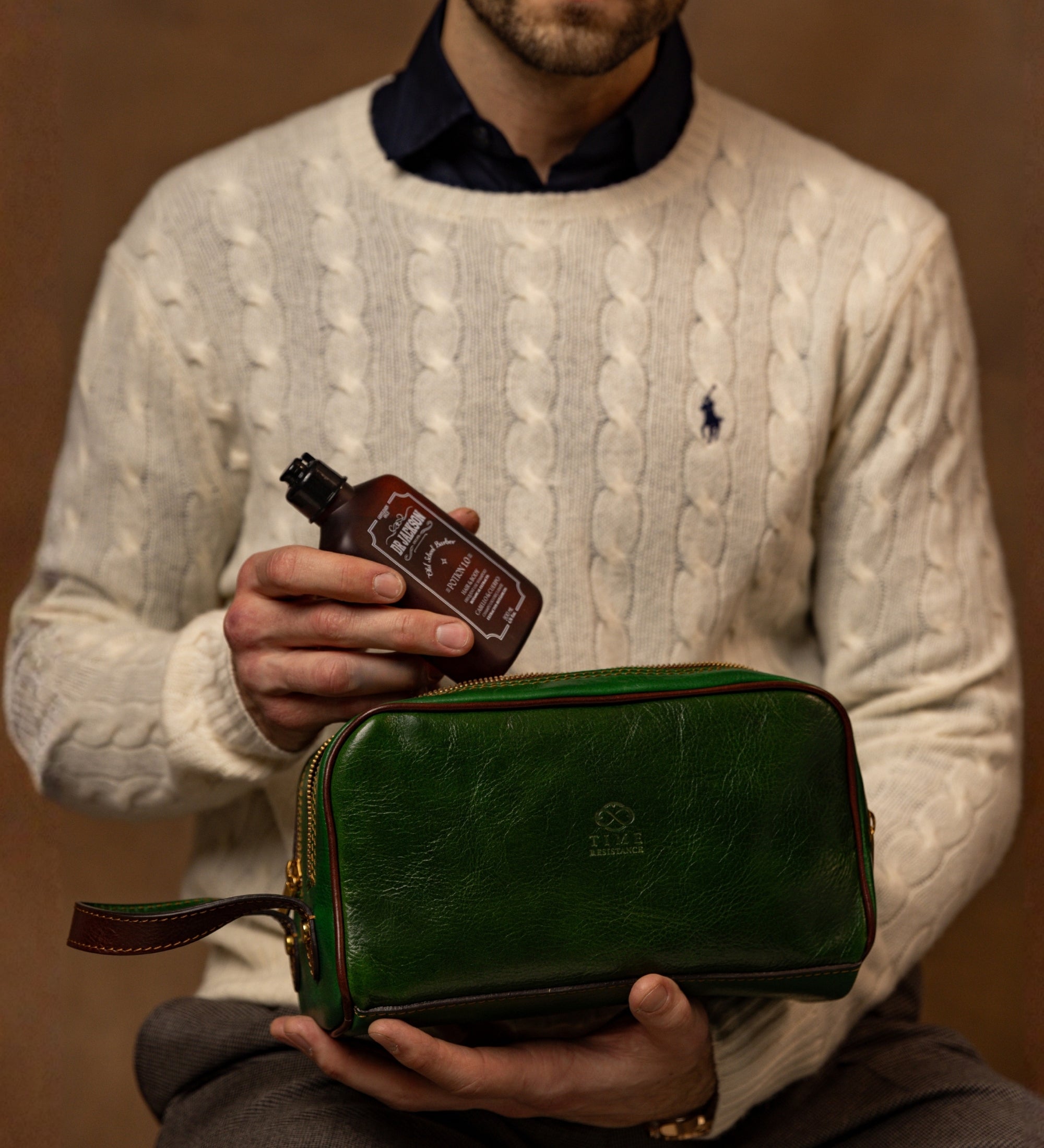 Trousse de maquillage, trousse de toilette en cuir All the Kings Men