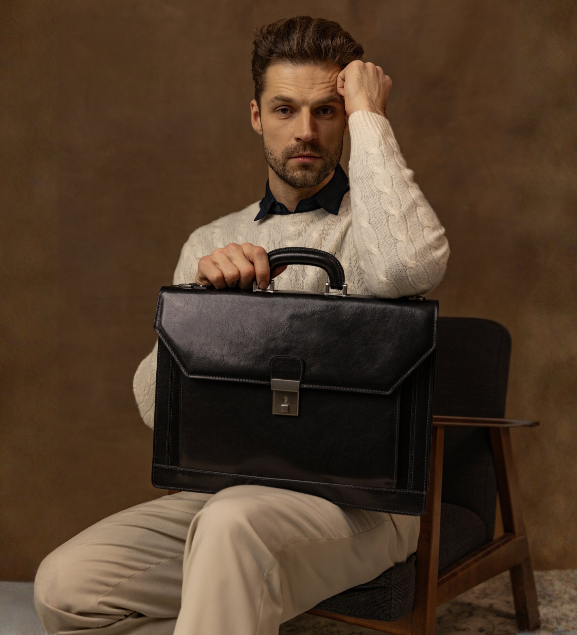 Grande mallette en cuir Invisible Man