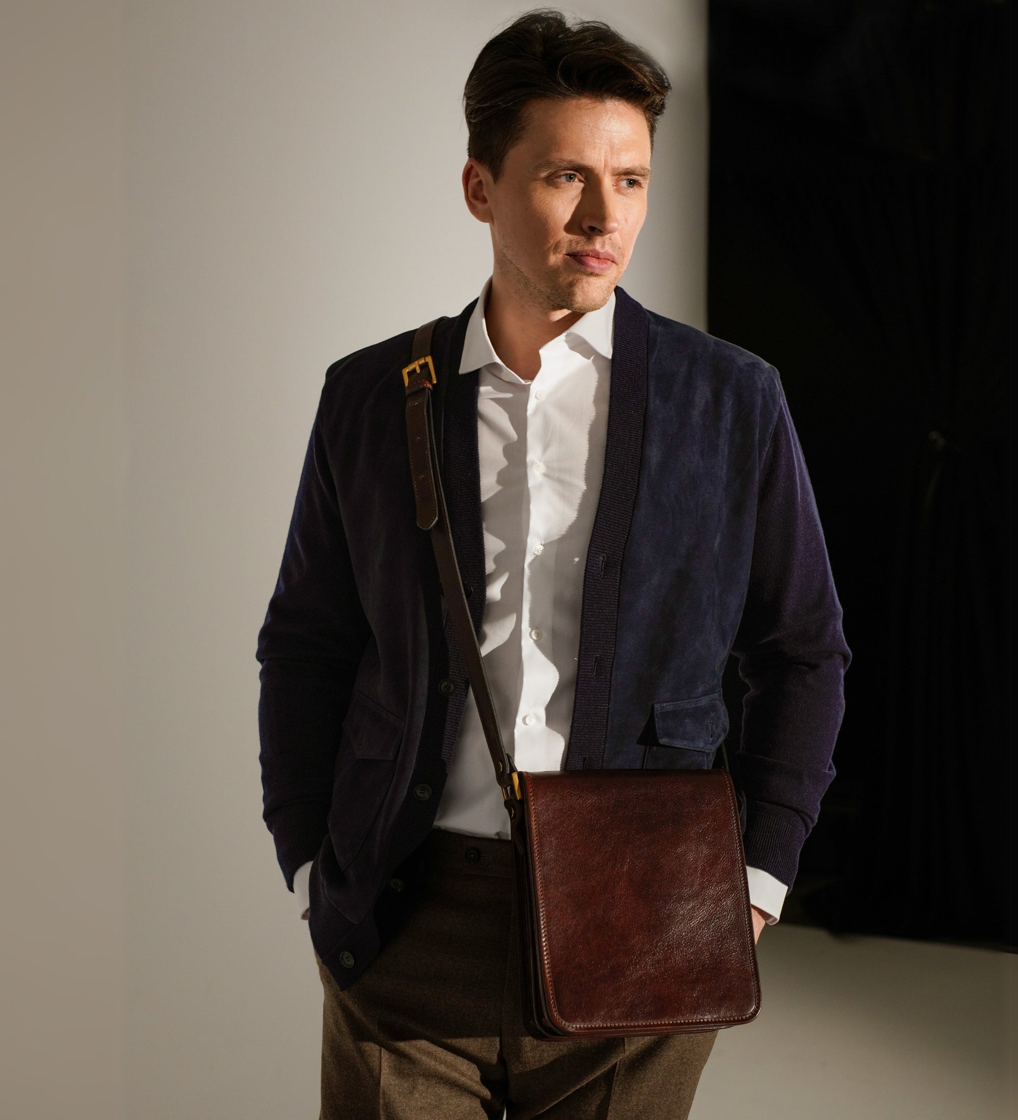 Petit sac messager en cuir On The Road