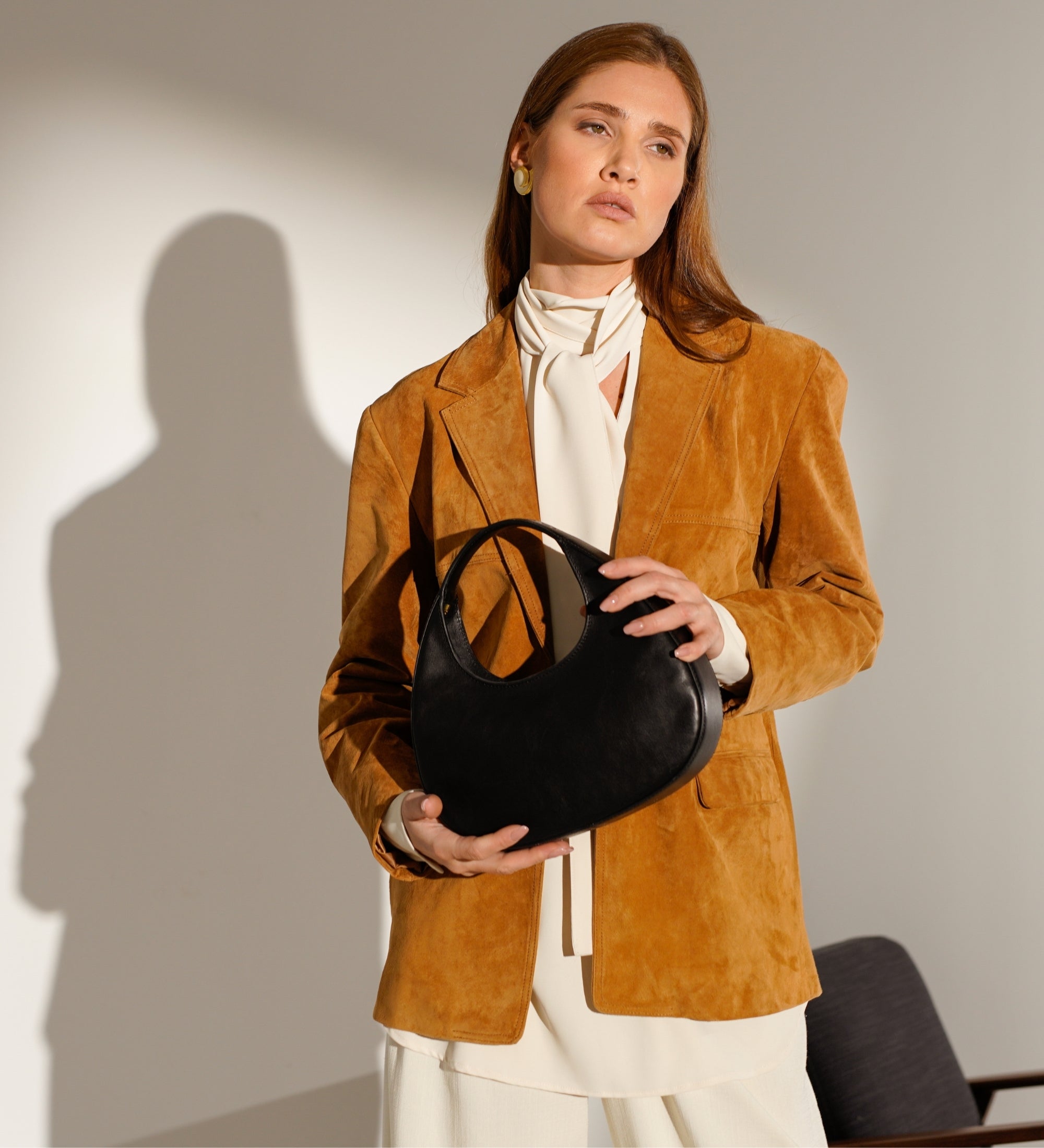 Sac à main demi-lune en cuir pour femme The Moonstone