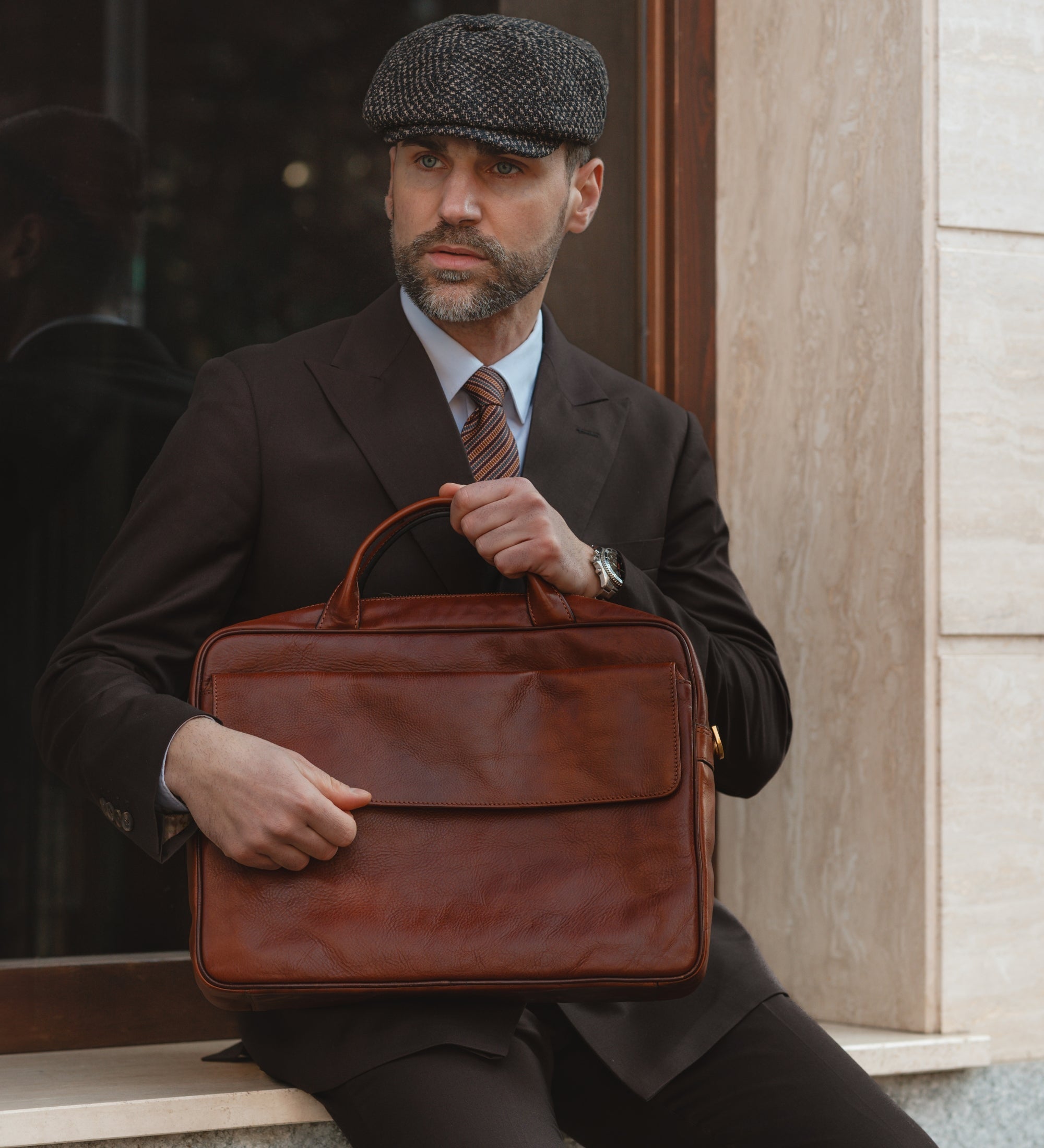 Sacoche pour ordinateur portable en cuir The Sheltering Sky