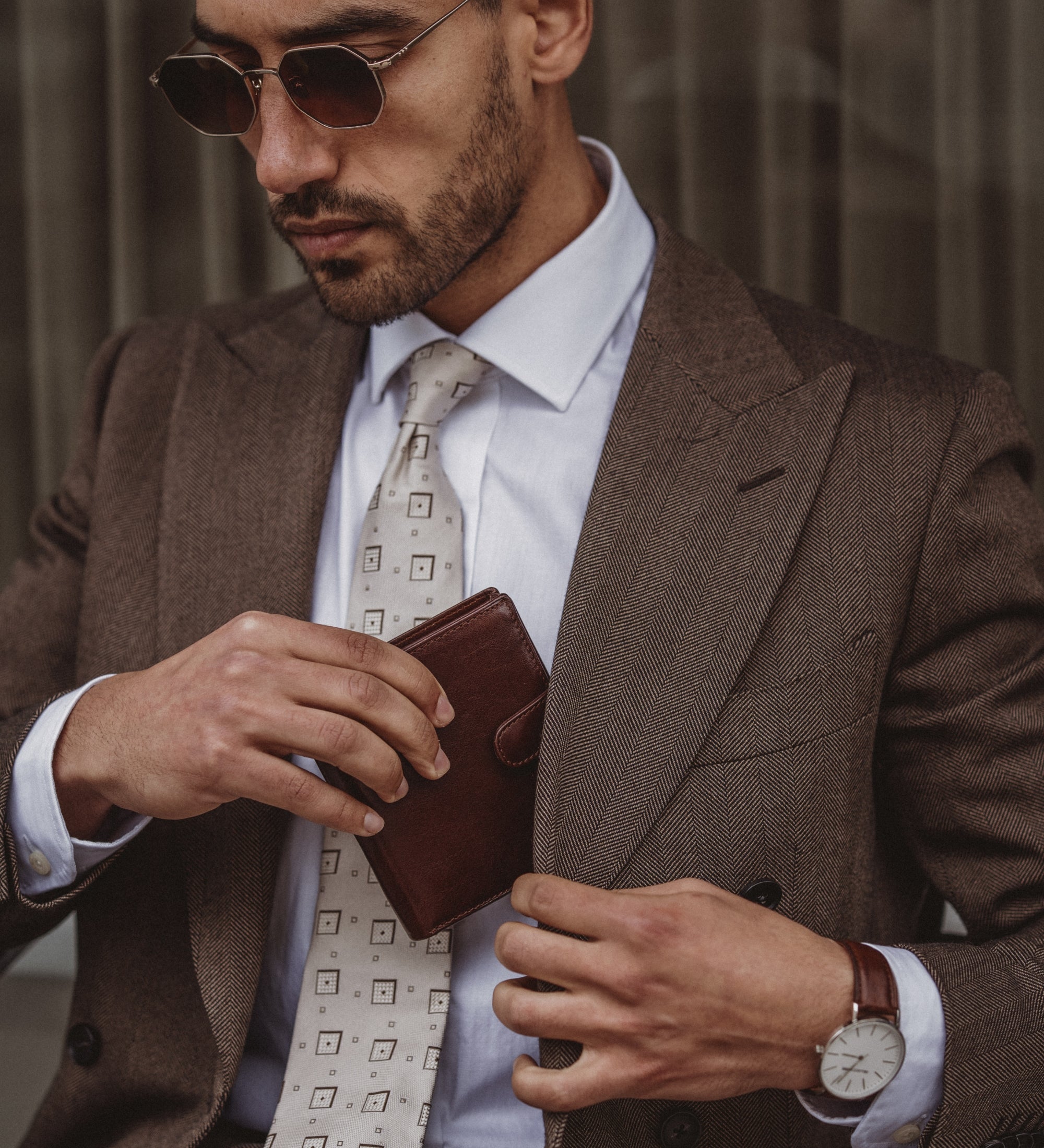 Portefeuille à deux volets en cuir avec fermeture à pression Ironweed