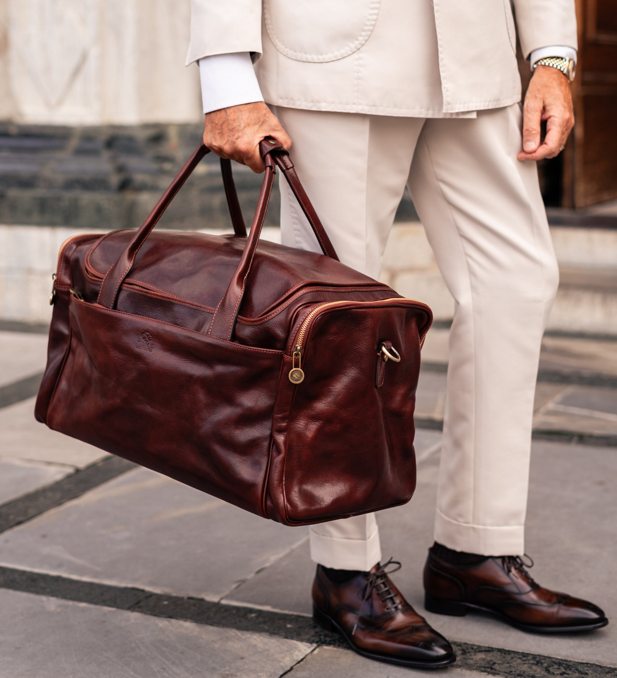 Grand sac de voyage en cuir italien The Hitchhikers Guide to the Galaxy