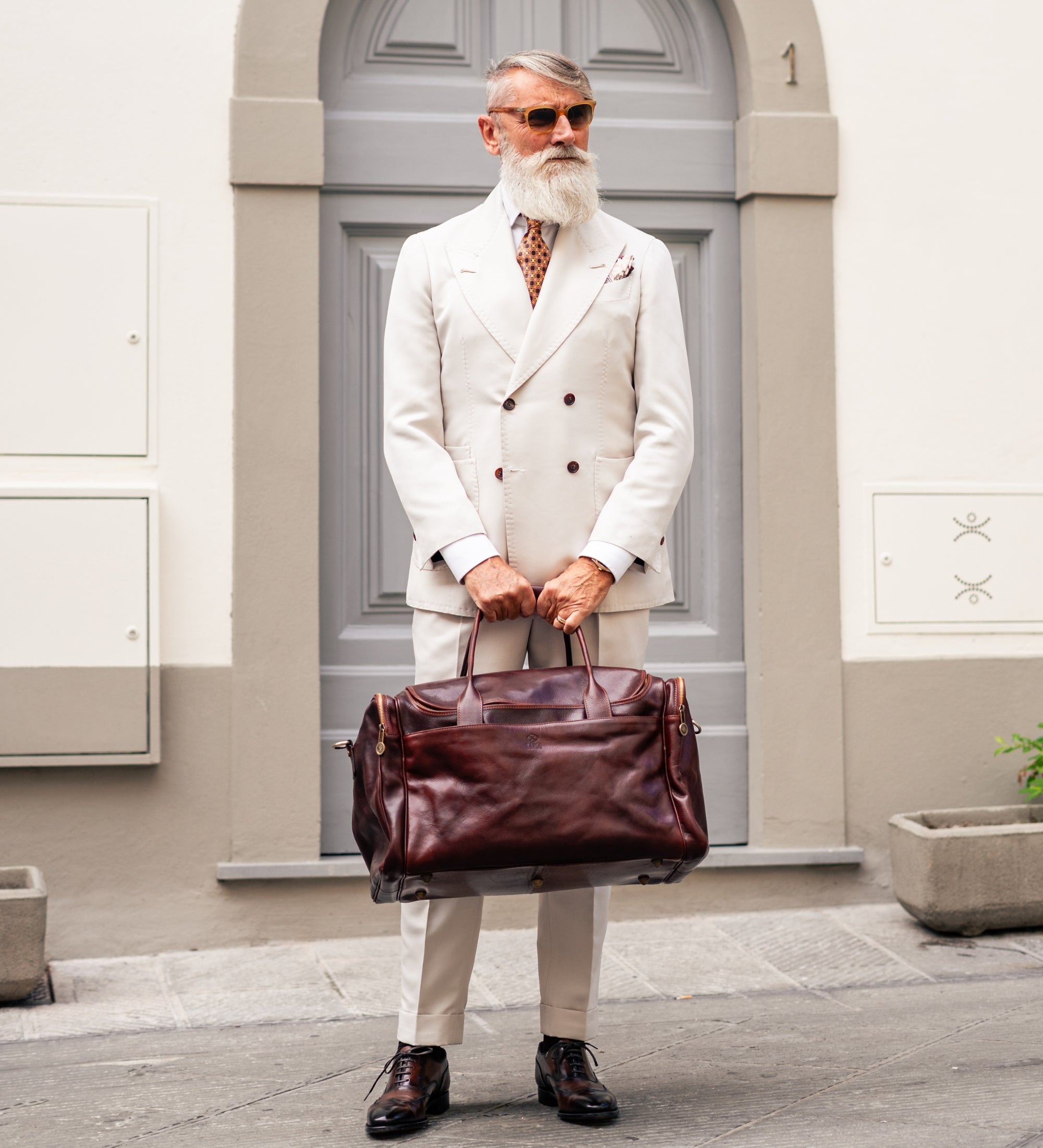 Grand sac de voyage en cuir italien The Hitchhikers Guide to the Galaxy