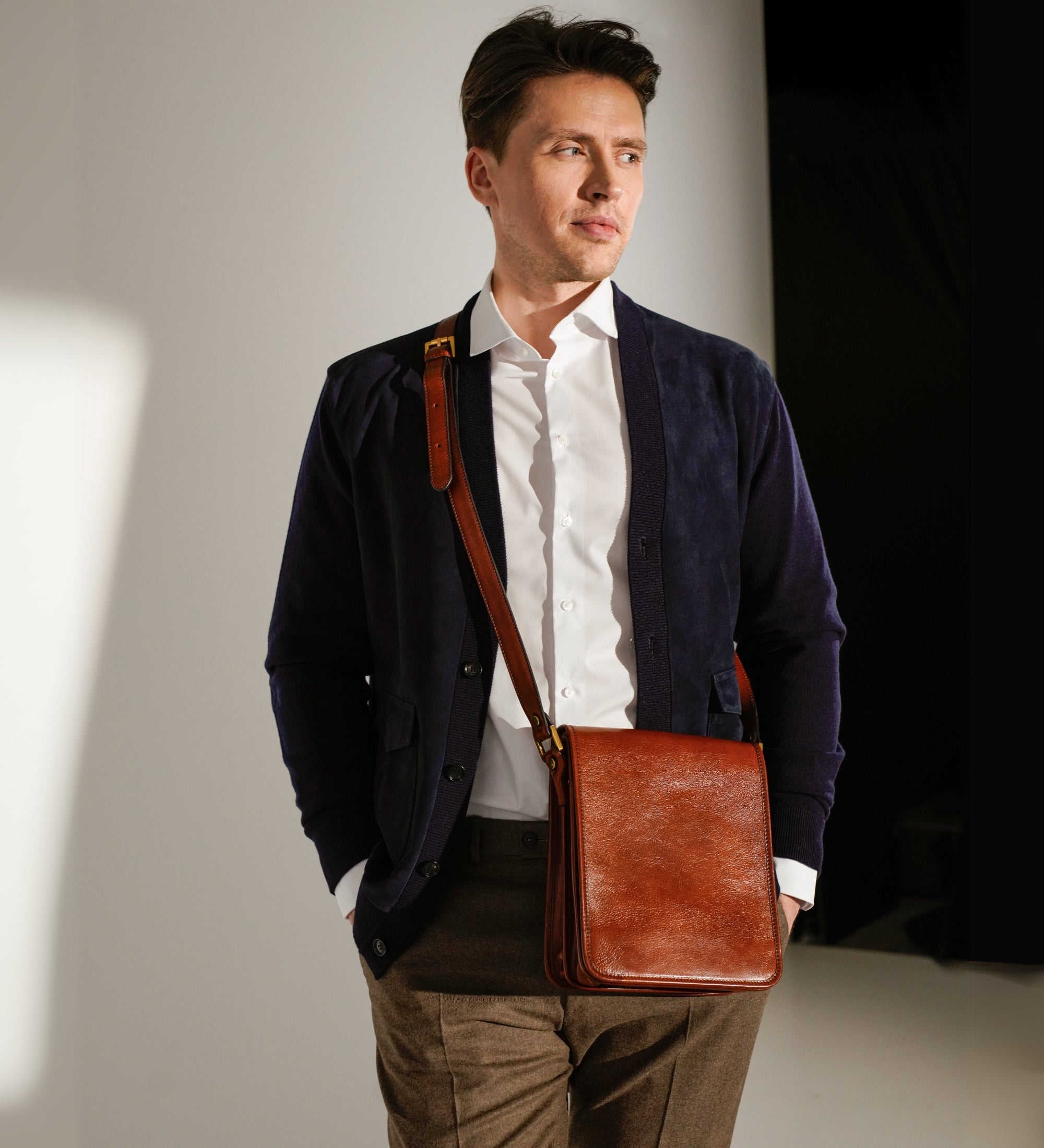 Petit sac messager en cuir On The Road