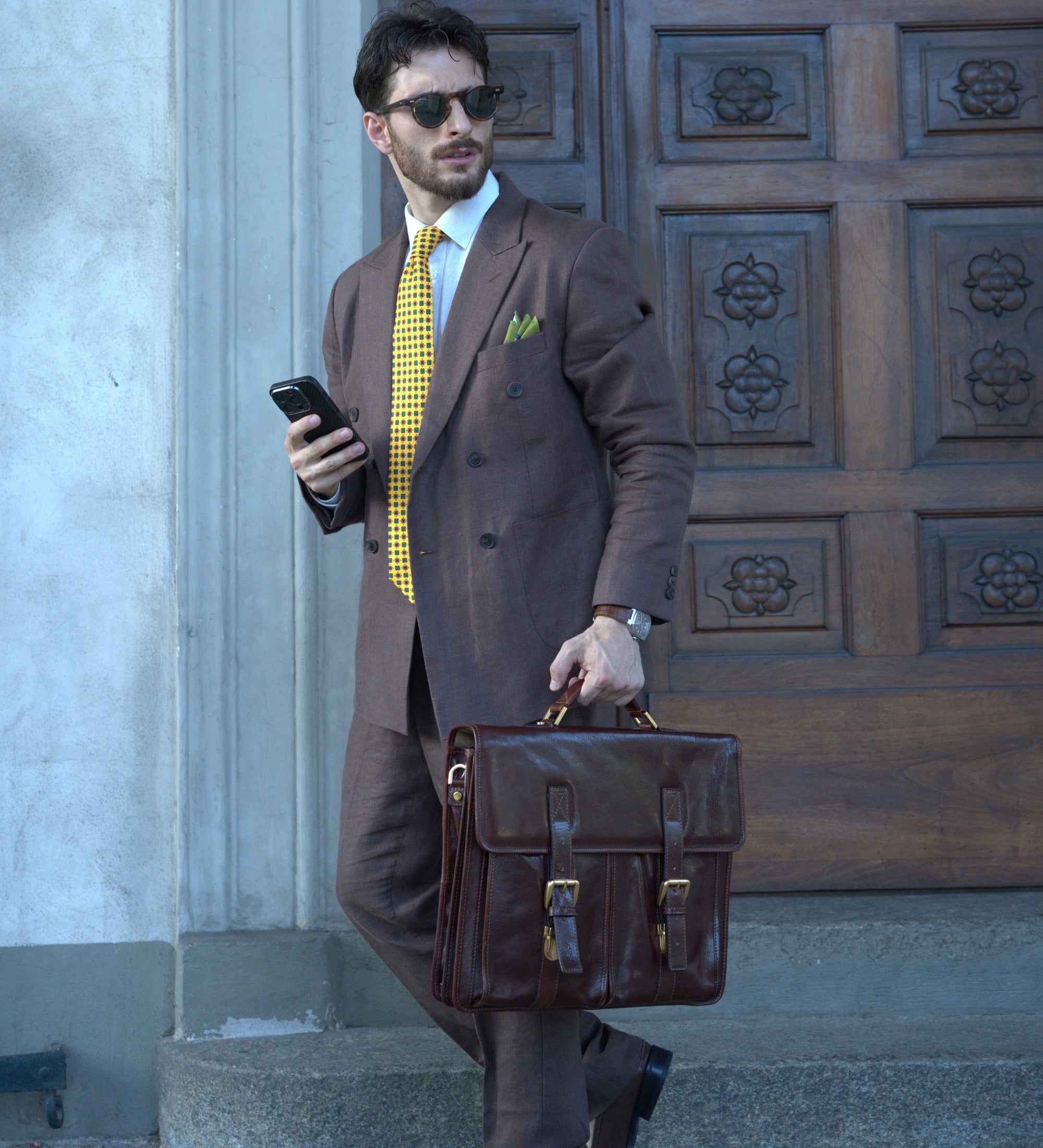 Cartable en cuir The Time Machine