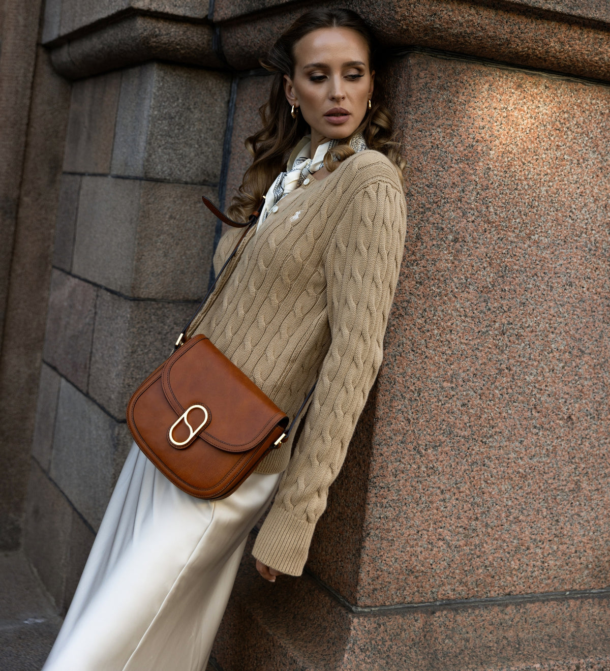 Sac à bandoulière selle en cuir pour femme Villette