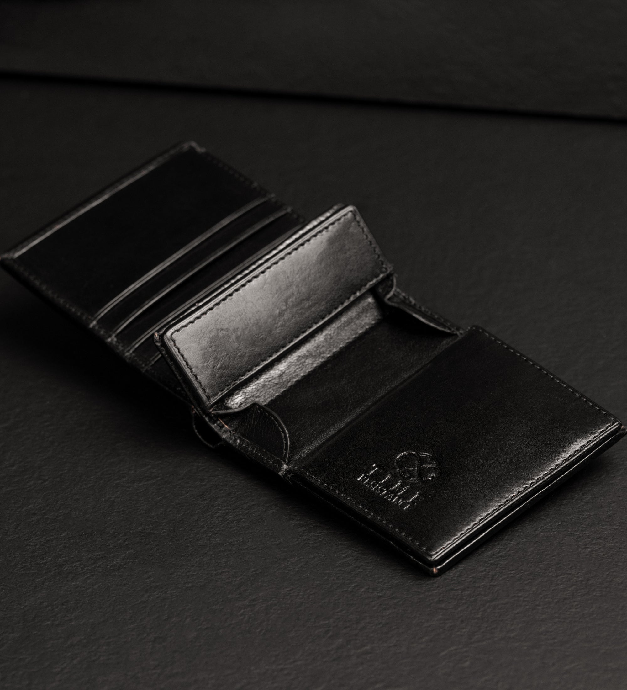 Portefeuille à deux volets en cuir Daniel