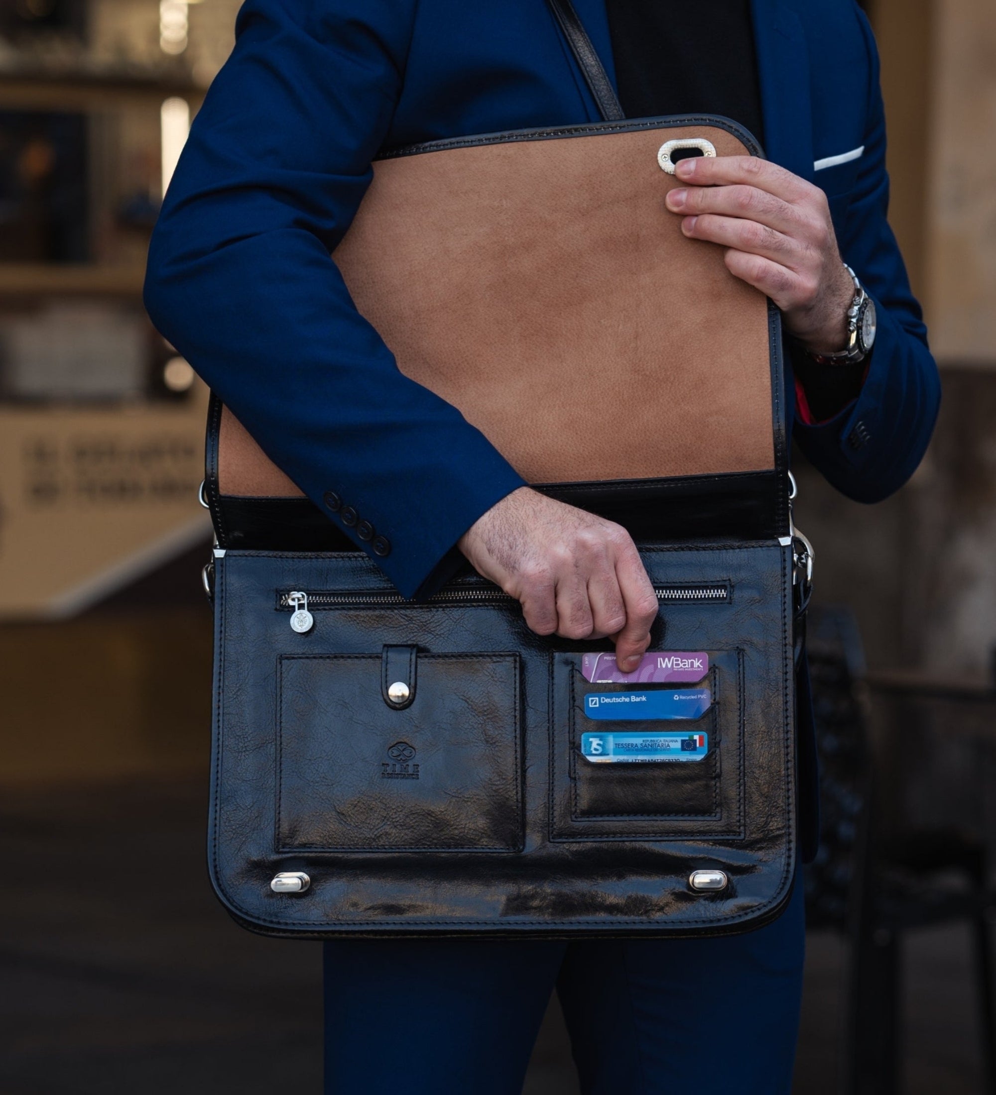 Sacoche pour ordinateur portable en cuir Illusions