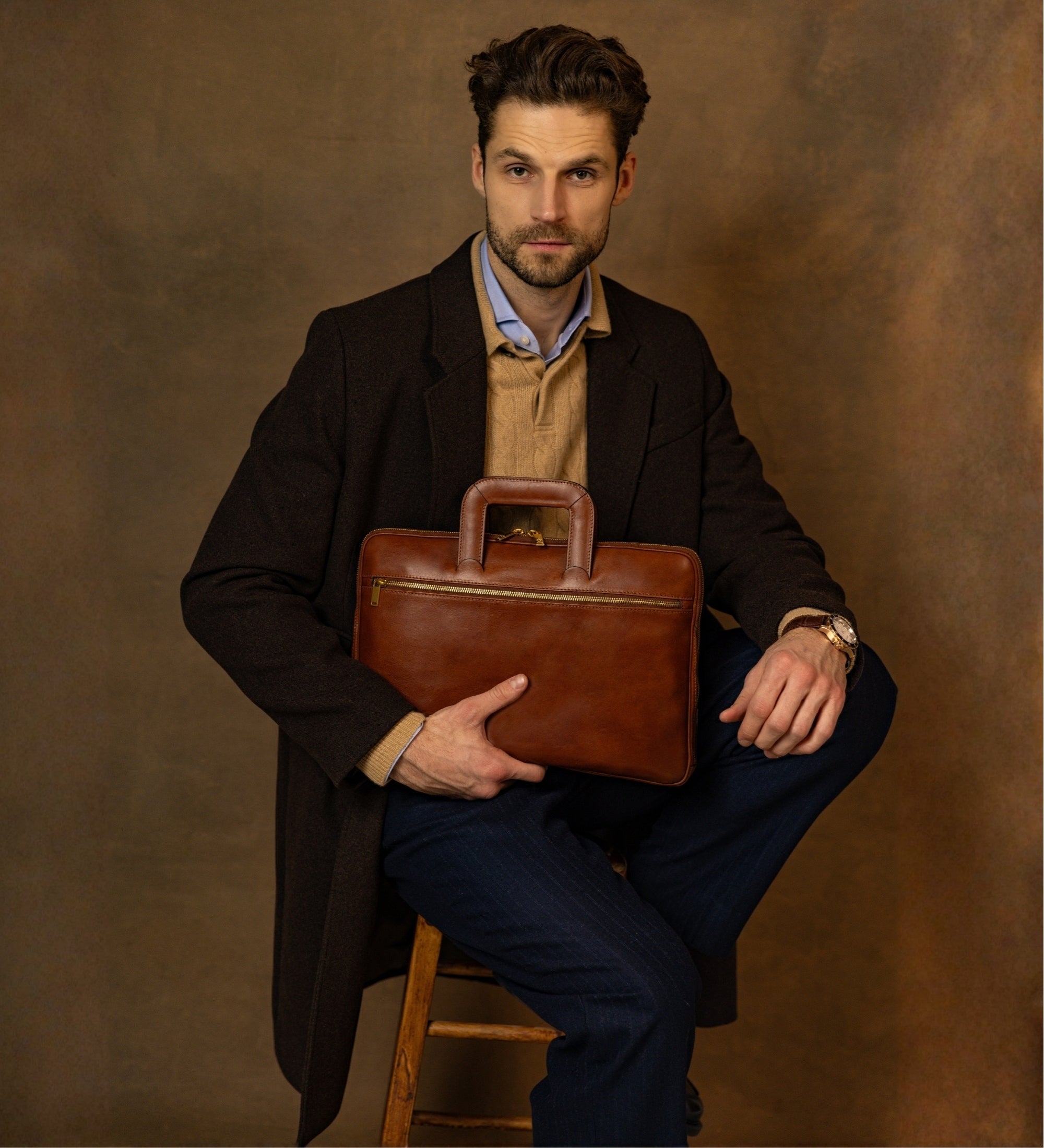 Sacoche pour ordinateur portable en cuir Brave New World