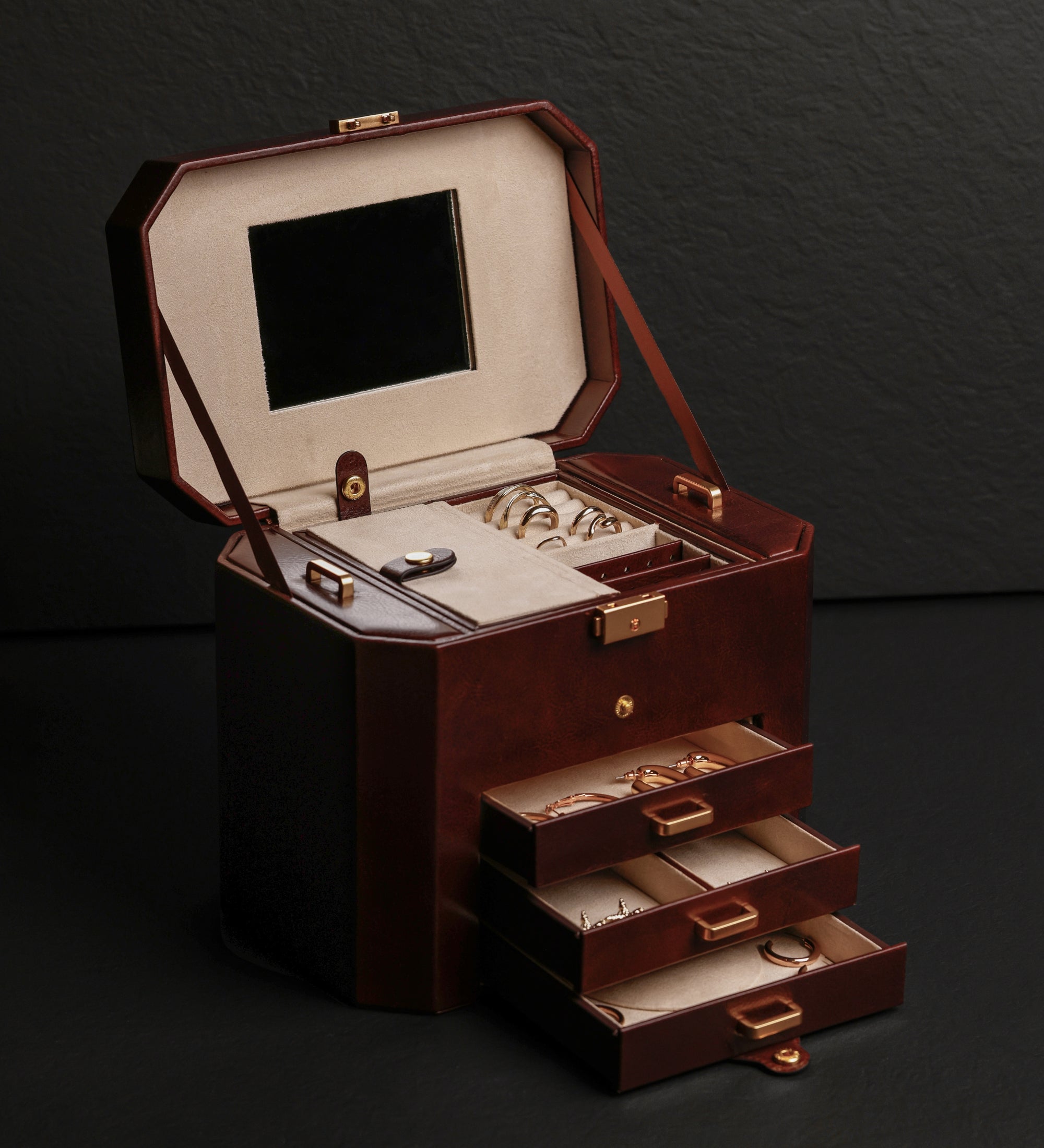 Grande boîte à bijoux en cuir pour femme A Handful of Dust