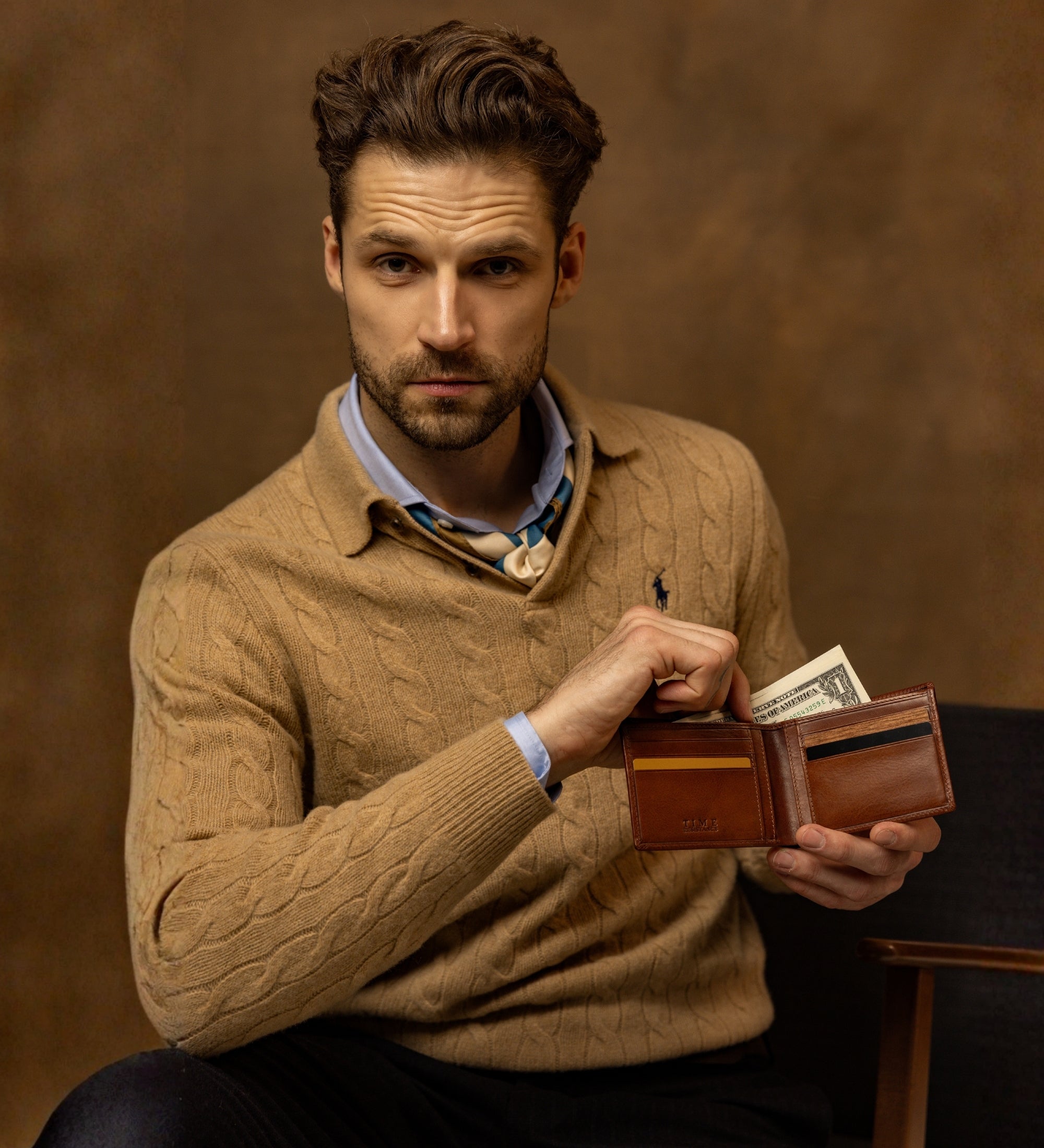 Portefeuille à deux volets en cuir The Getaway