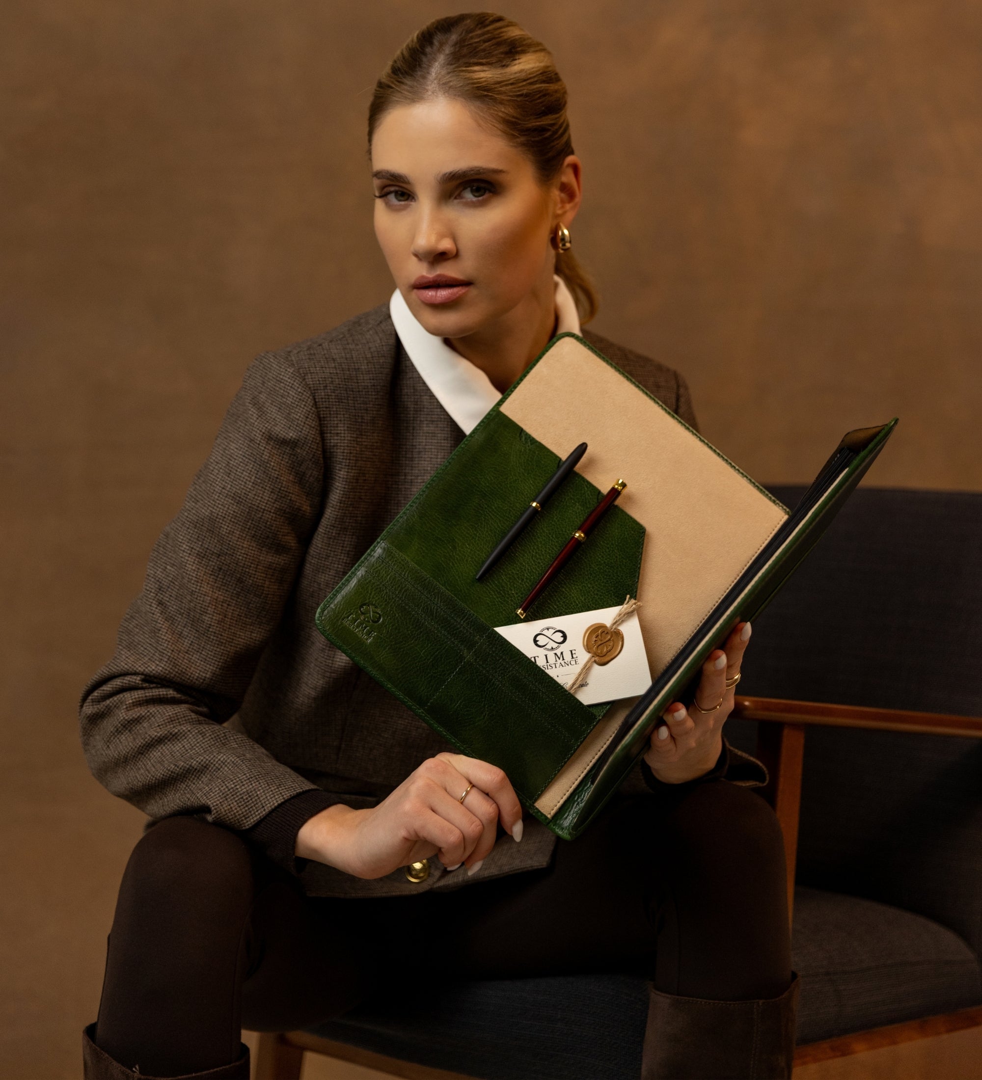 Porte-documents en cuir pour femme Something Fresh