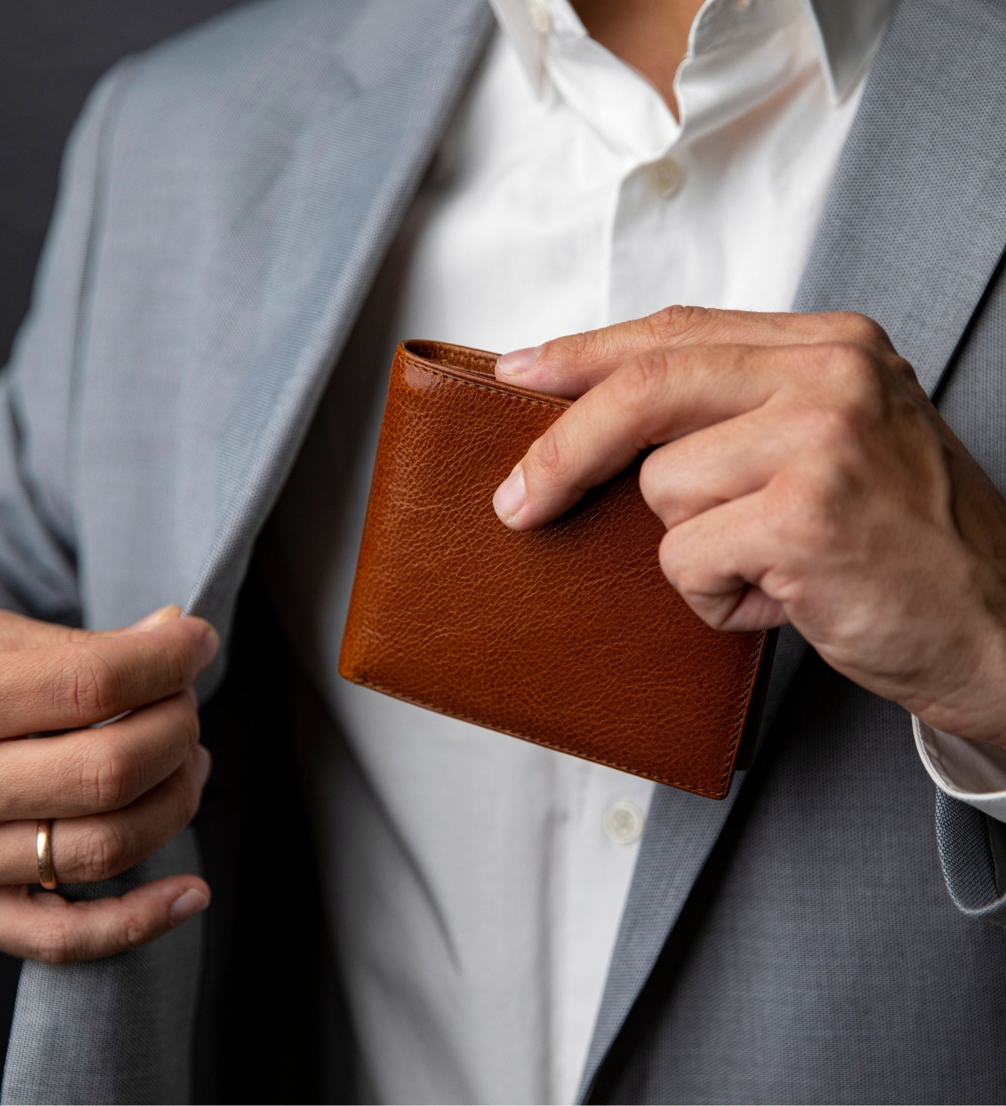 Portefeuille à deux volets en cuir Daniel