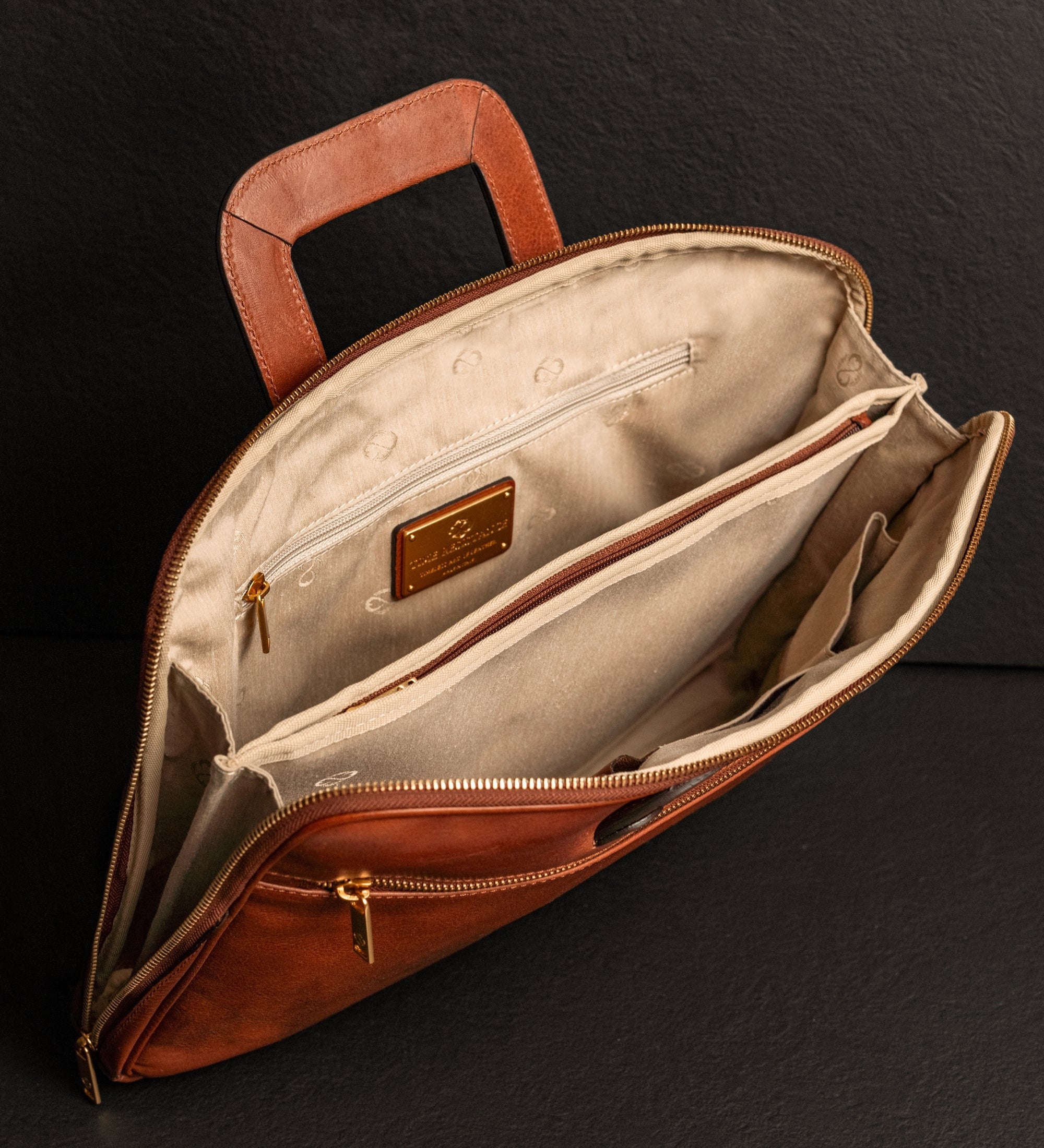 Sacoche pour ordinateur portable en cuir pour femme Brave New World