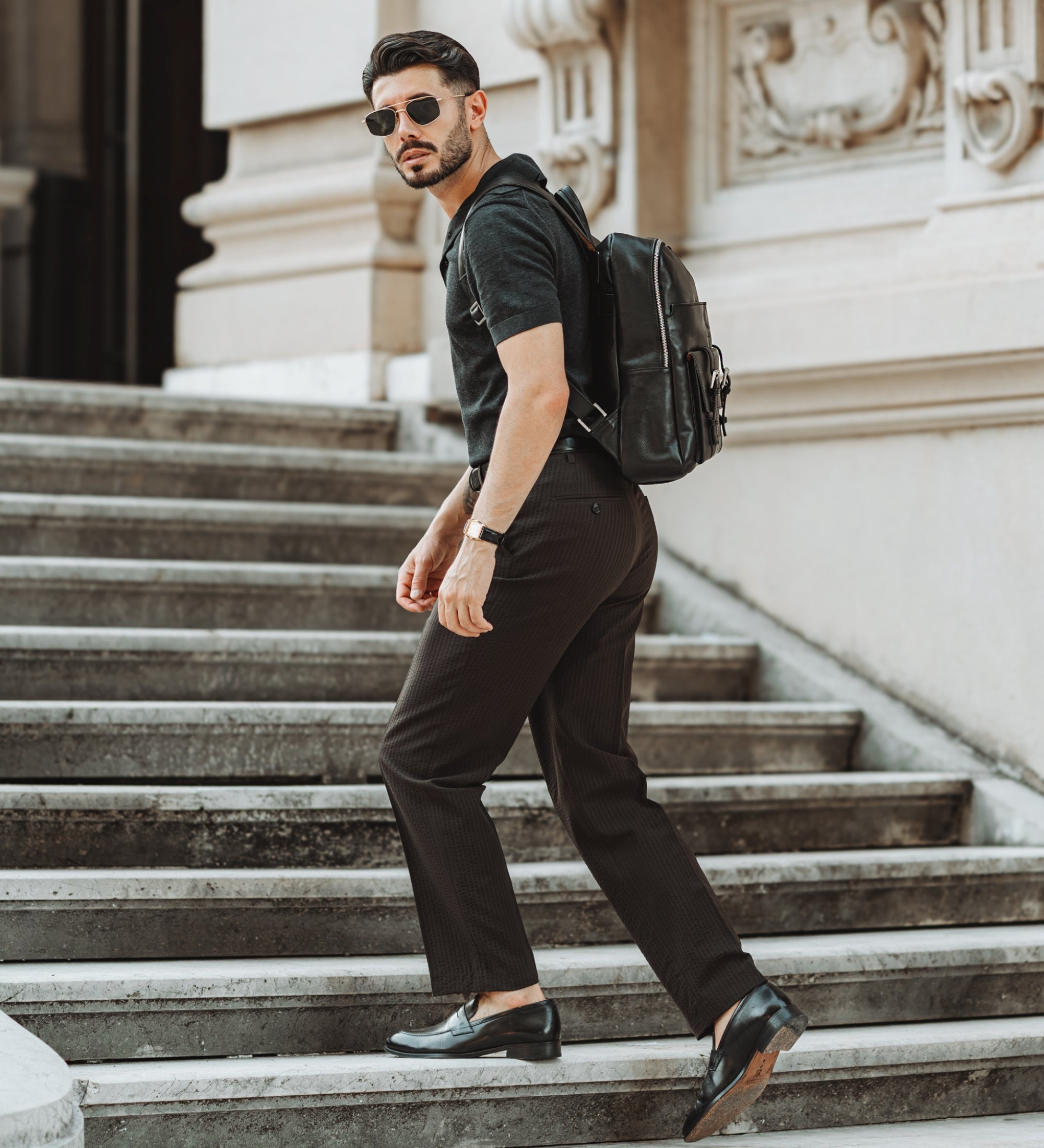 Grand sac à dos en cuir pour homme The Divine Comedy