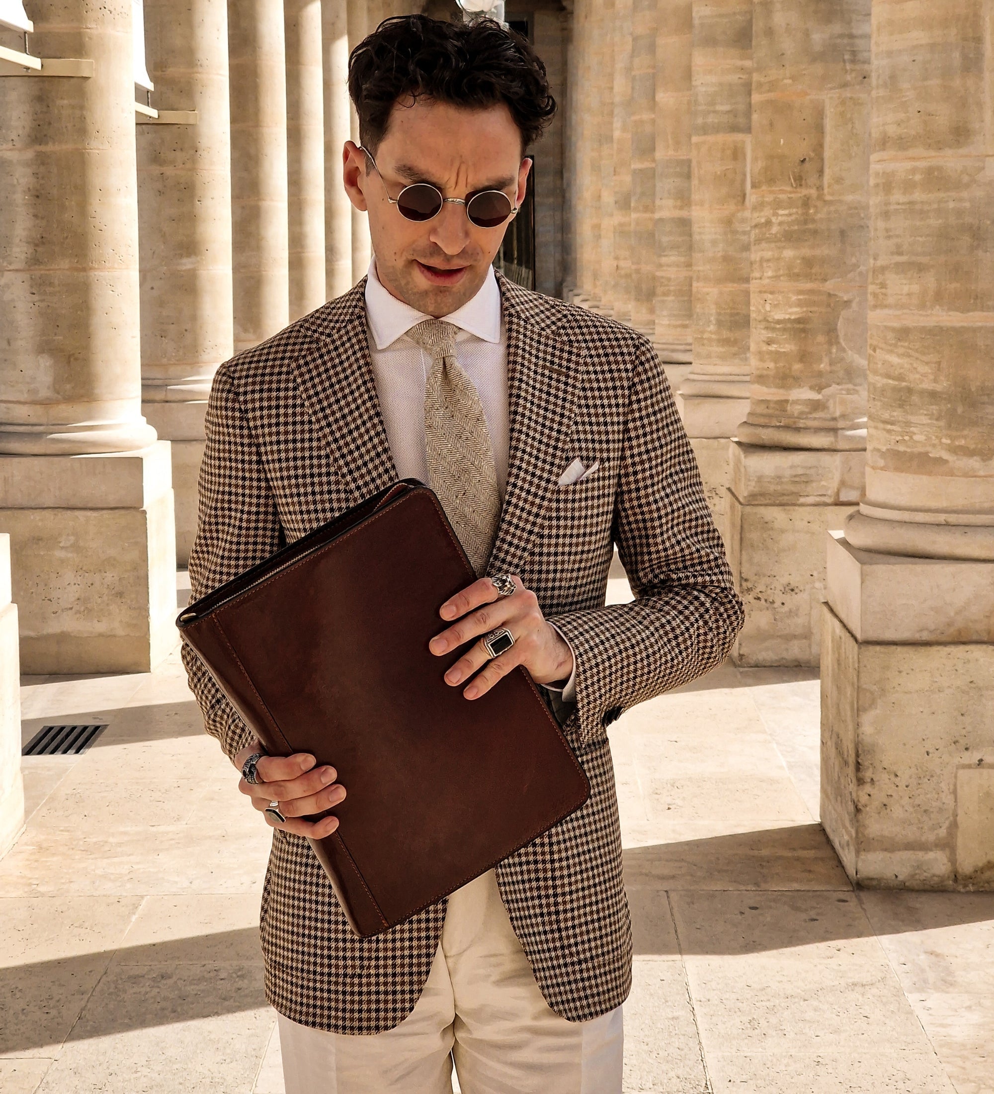 Porte-documents organiseur A4 en cuir Candide