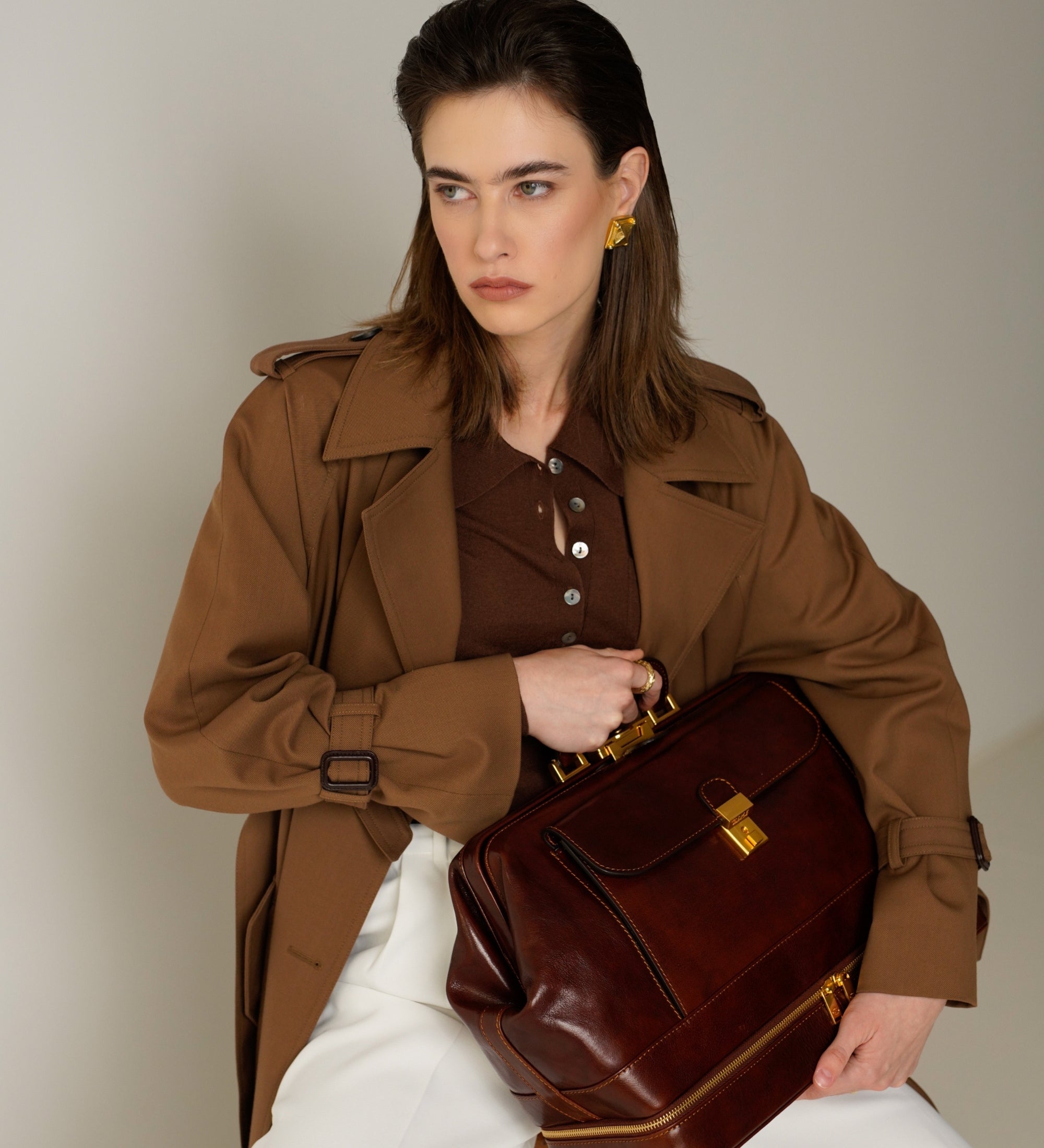 Grand sac de docteur en cuir italien pour femme The Master and Margarita