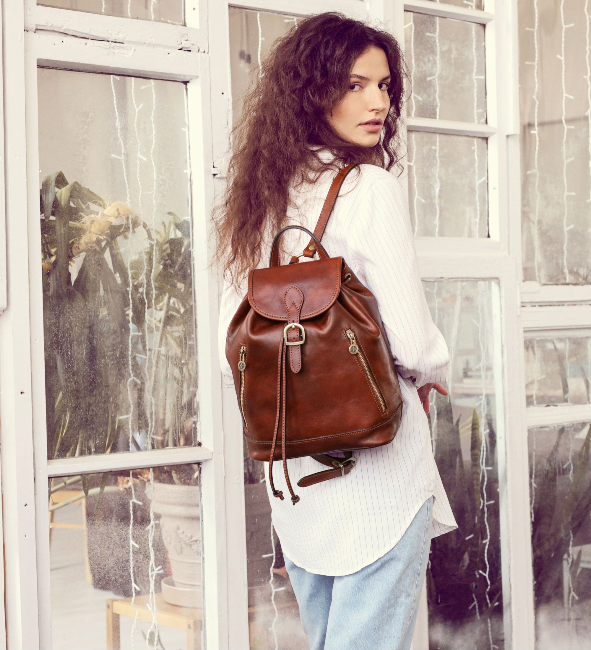 Sac à dos en cuir pour femme White Noise