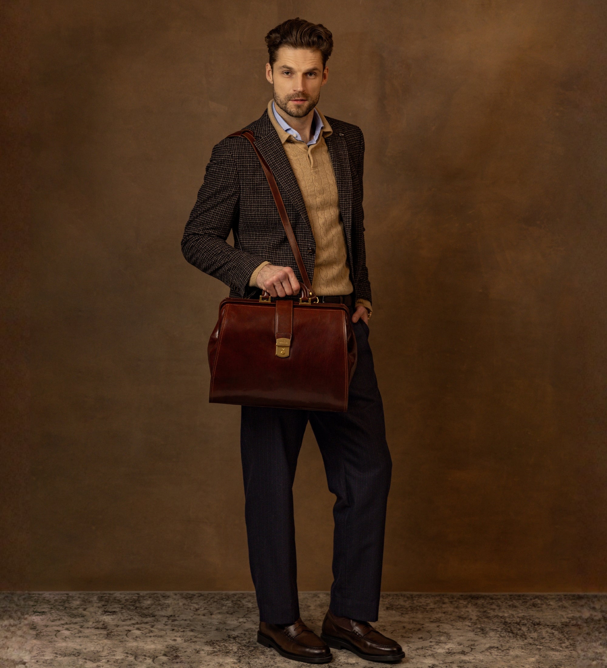 Grand sac de docteur en cuir Mrs Dalloway