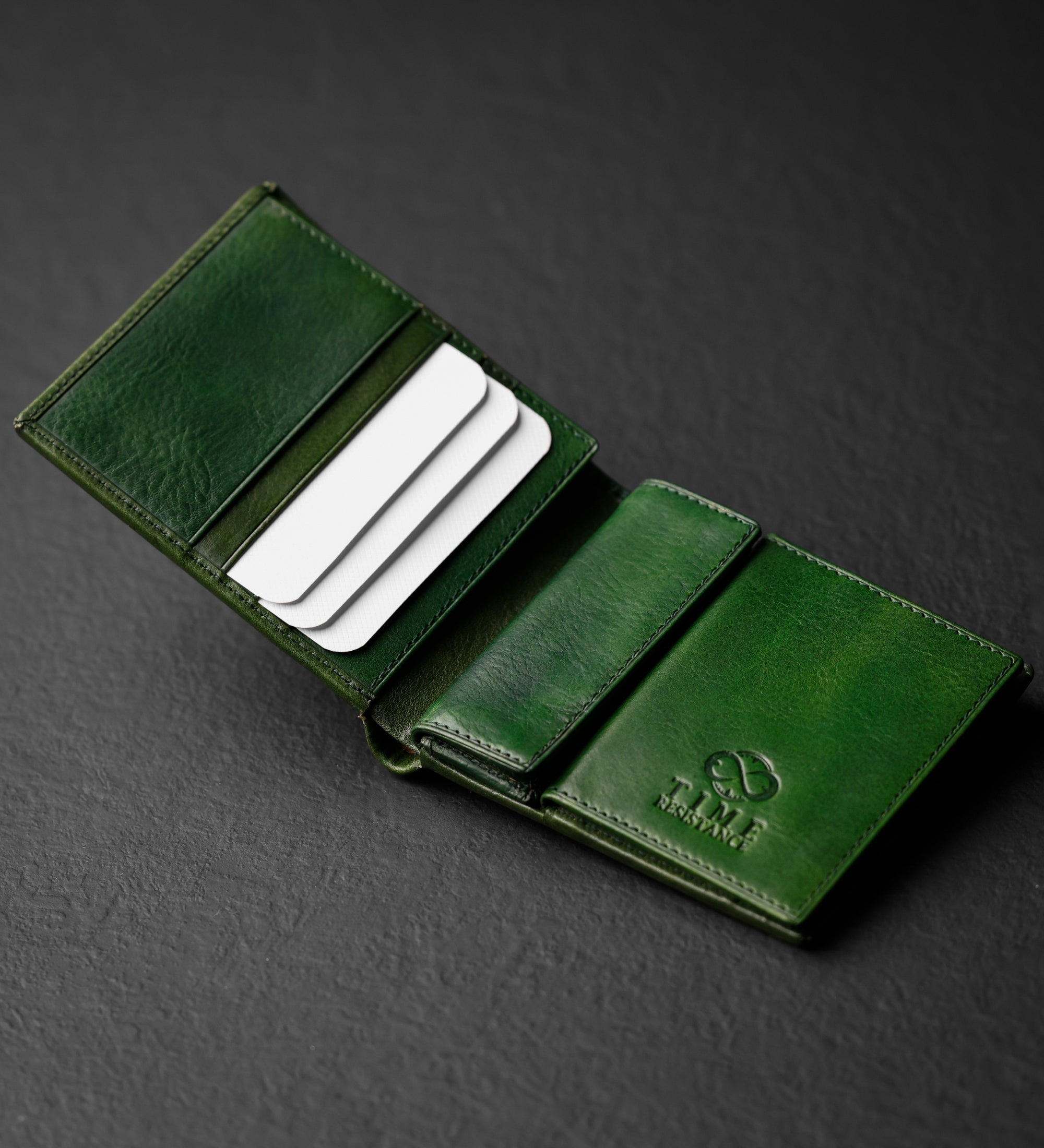 Portefeuille à deux volets en cuir Daniel