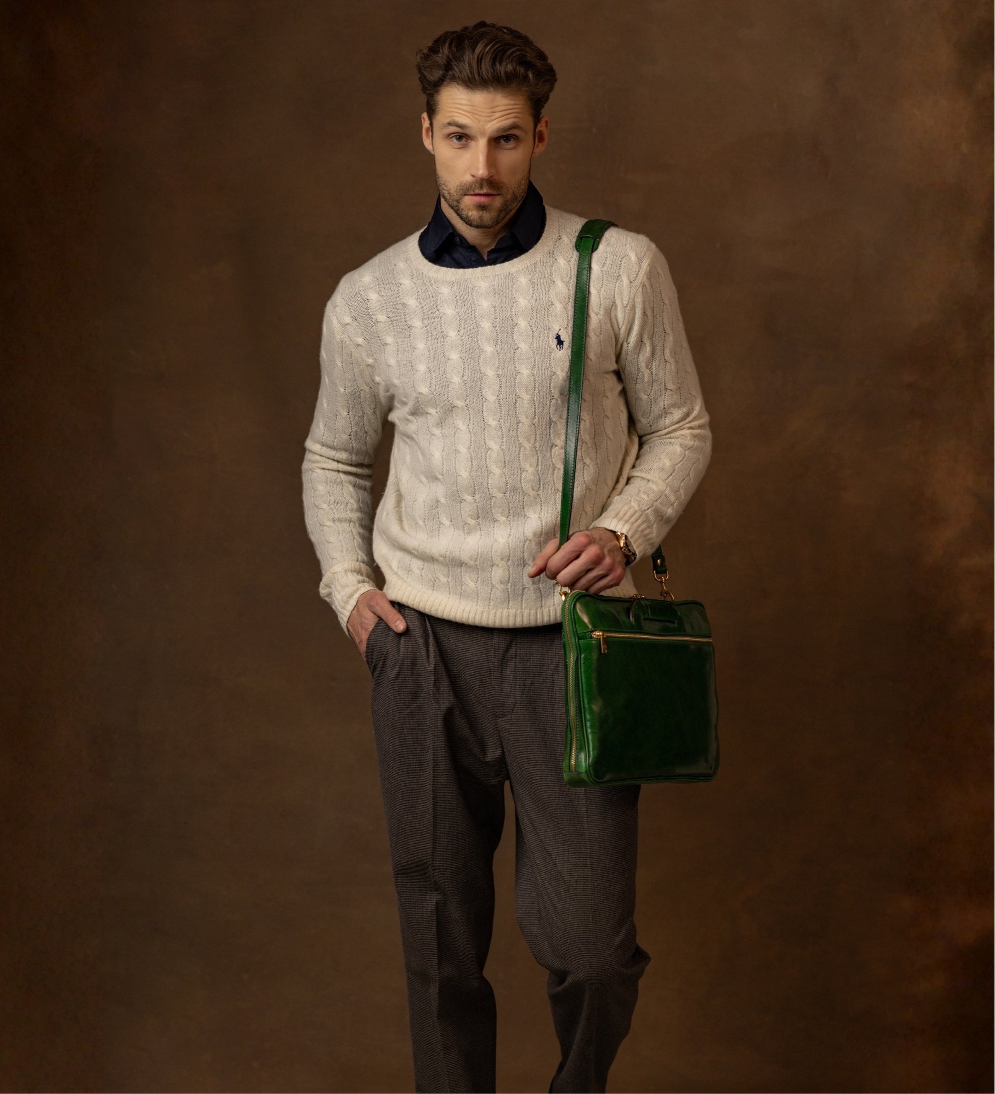 Sacoche pour ordinateur portable en cuir Brave New World