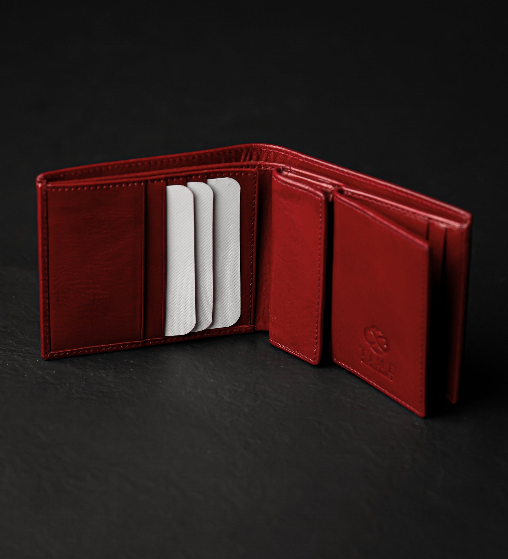 Portefeuille à deux volets en cuir Daniel