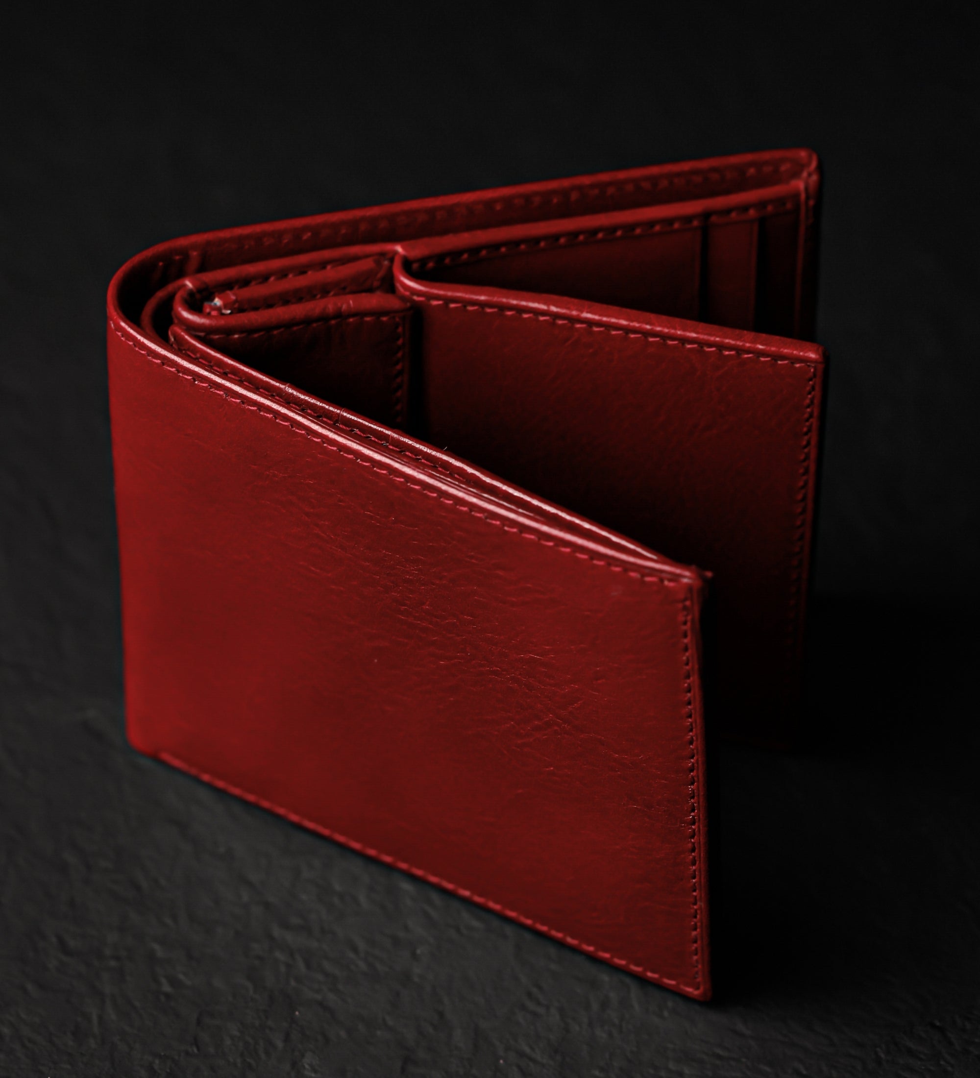 Portefeuille à deux volets en cuir Daniel