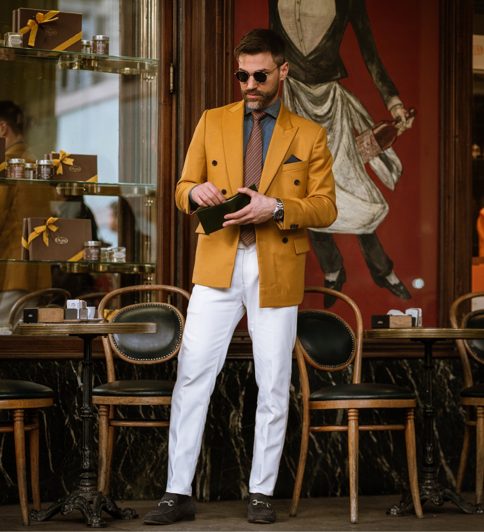 Portefeuille à deux volets en cuir Daniel