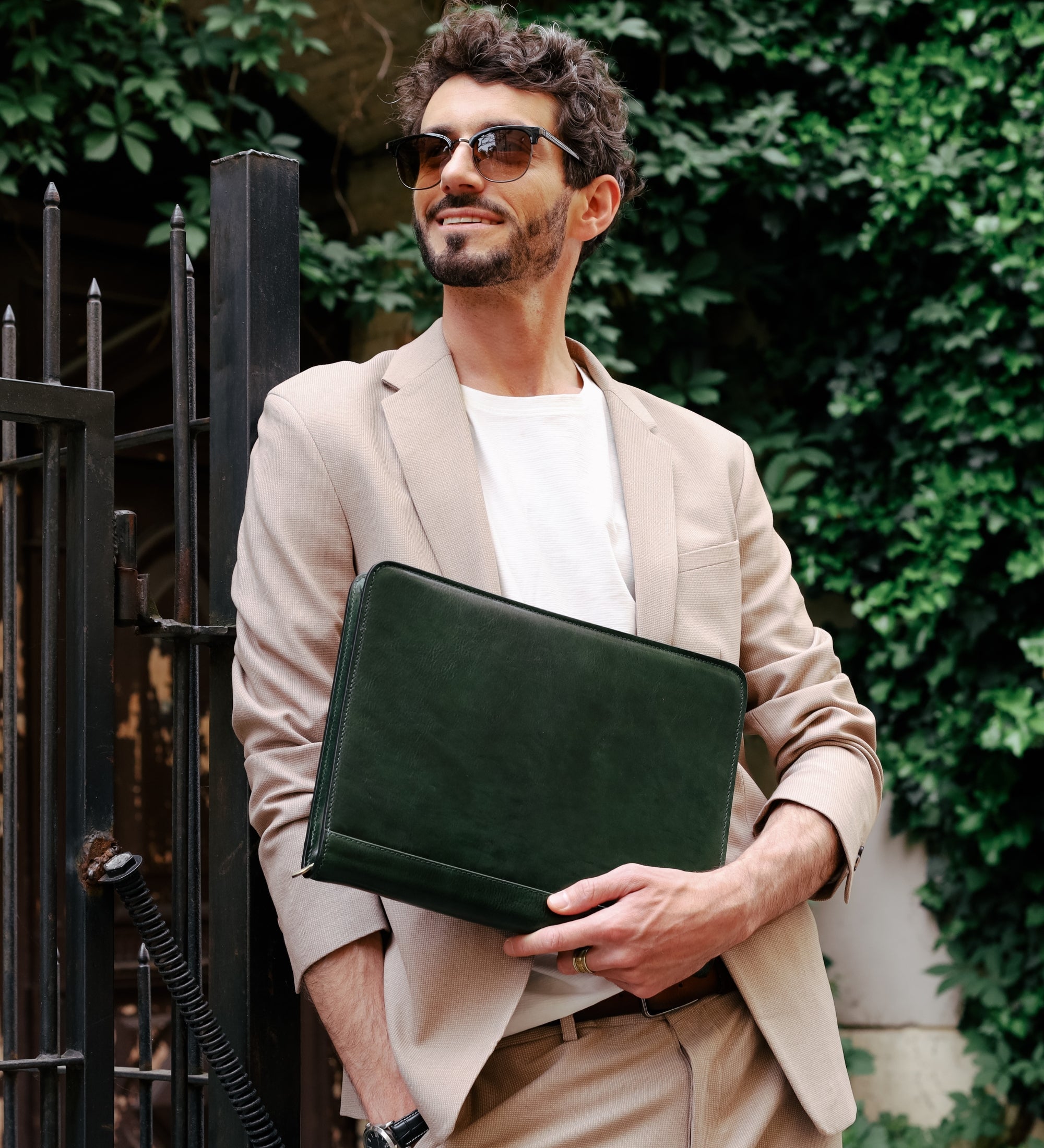 Porte-documents organiseur A4 en cuir Candide