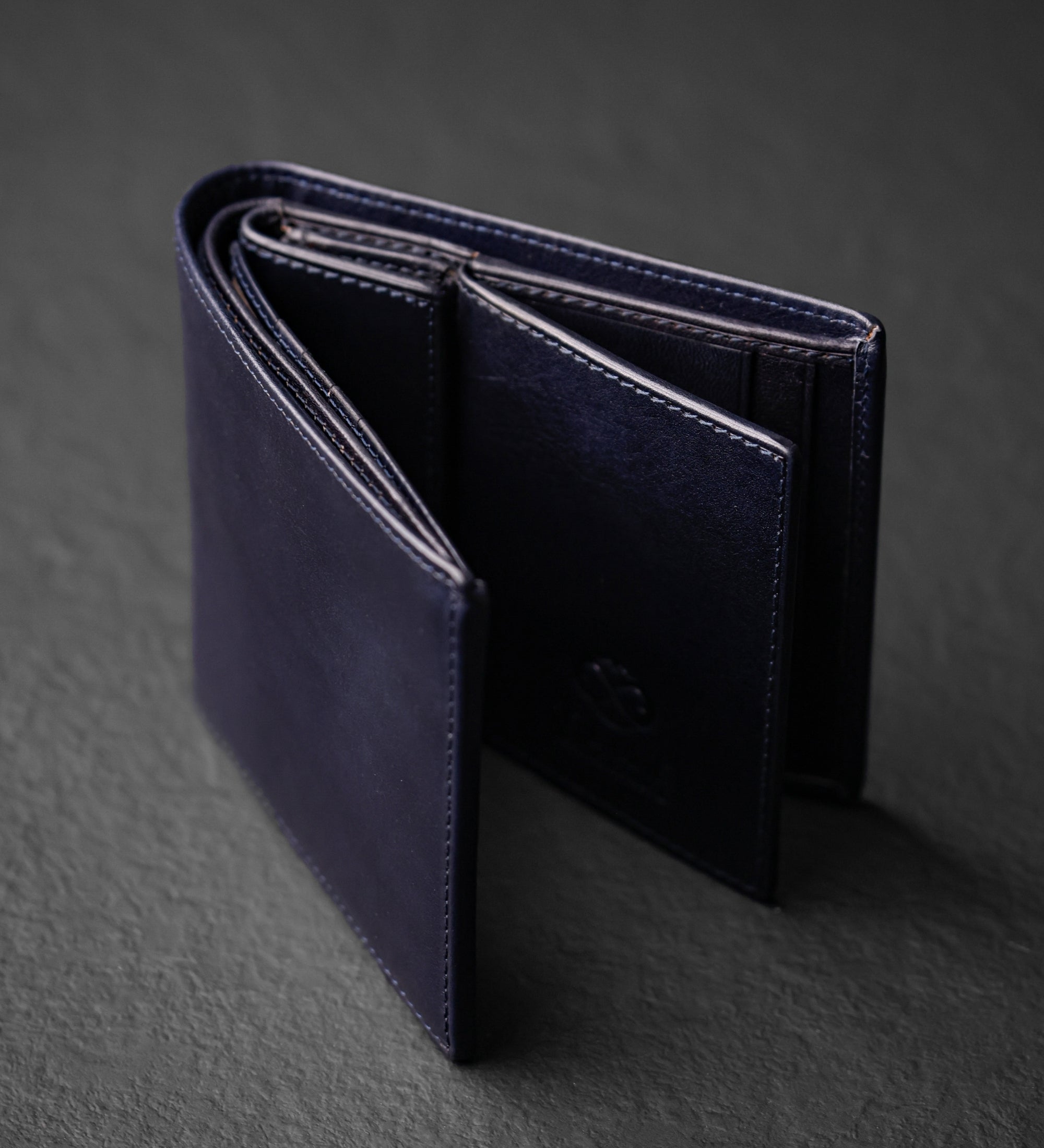 Portefeuille à deux volets en cuir Daniel
