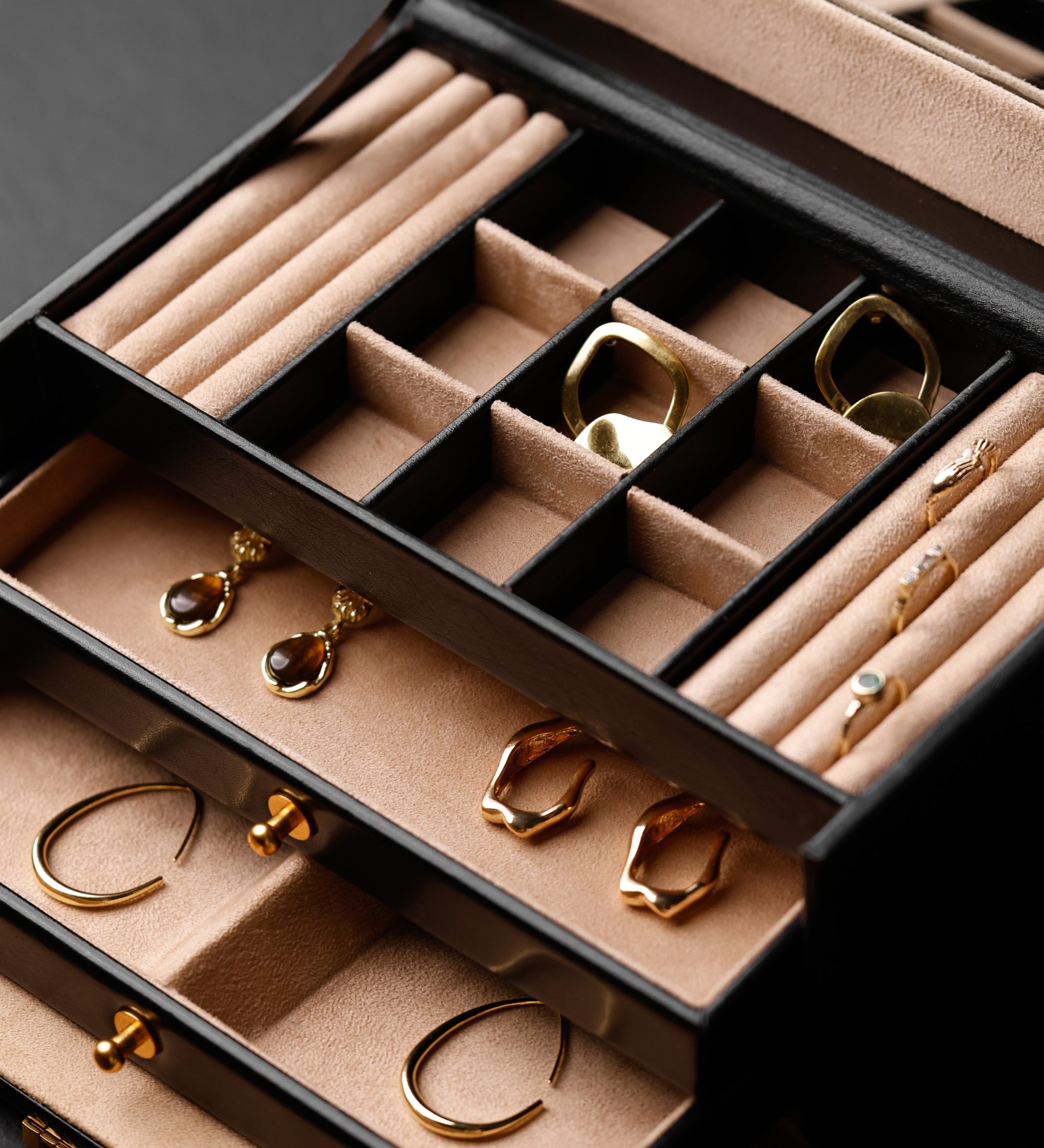 Boîte à bijoux en cuir pour femme Beloved