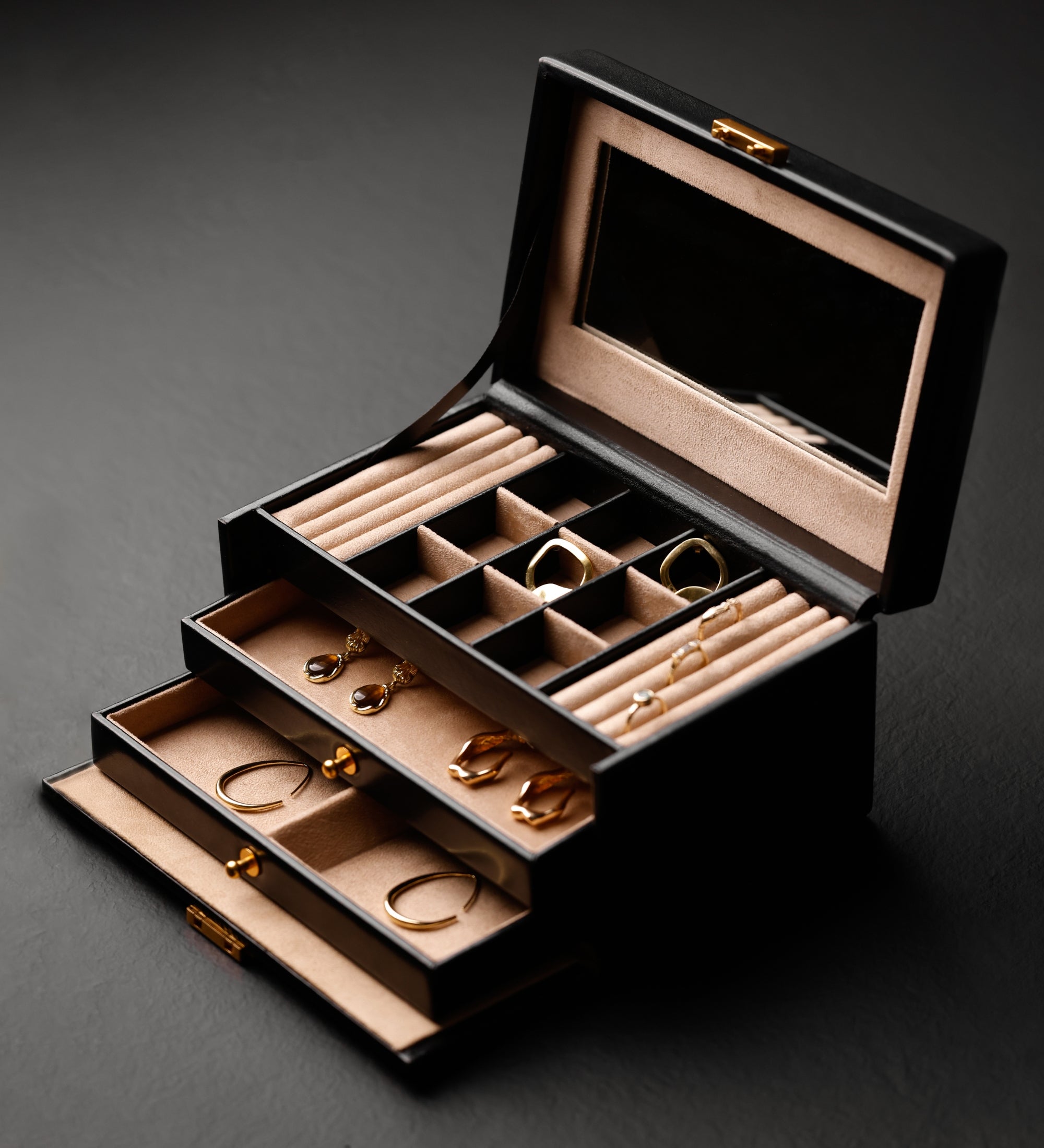 Boîte à bijoux en cuir pour femme Beloved