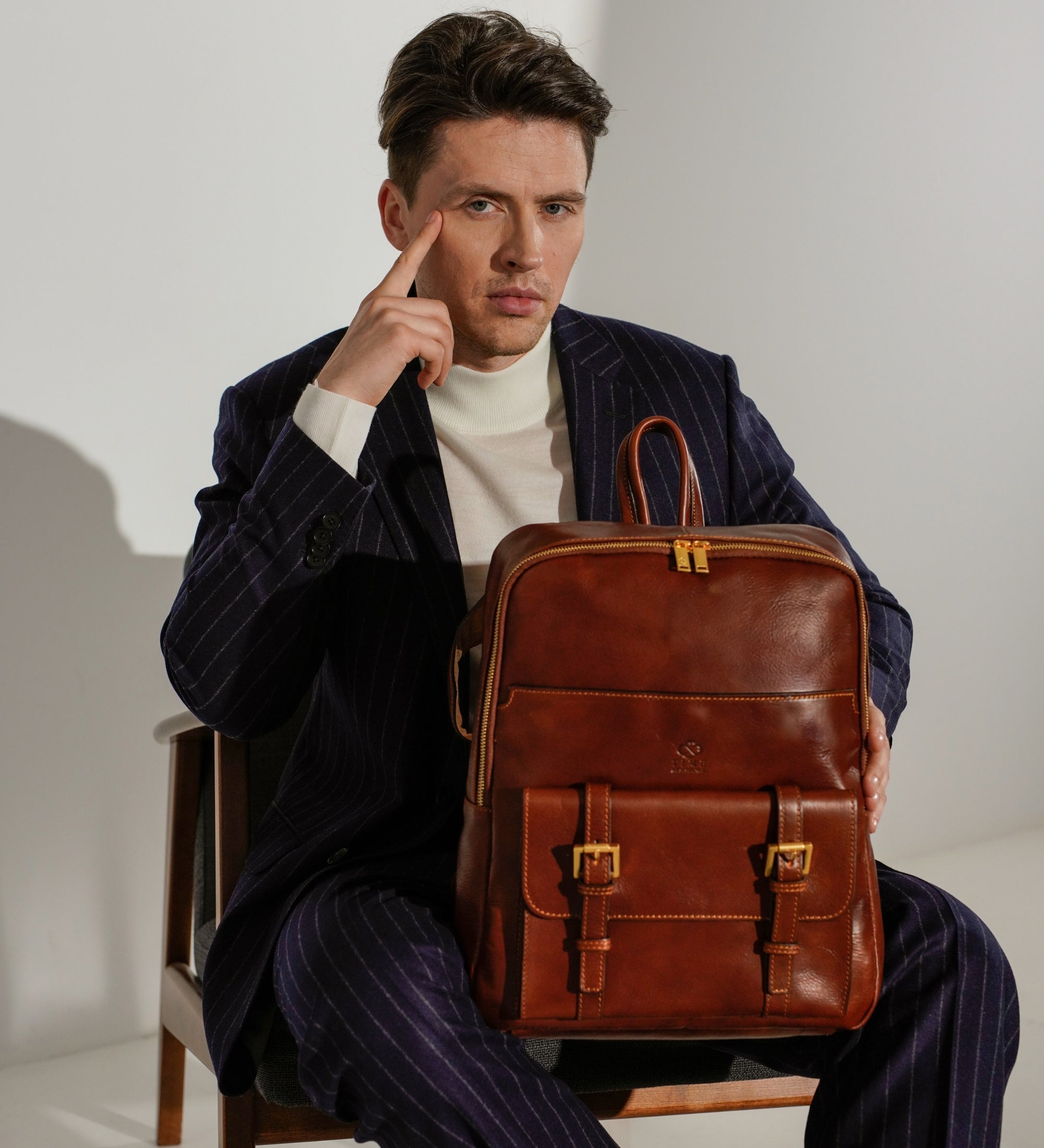 Grand sac à dos en cuir pour homme The Divine Comedy