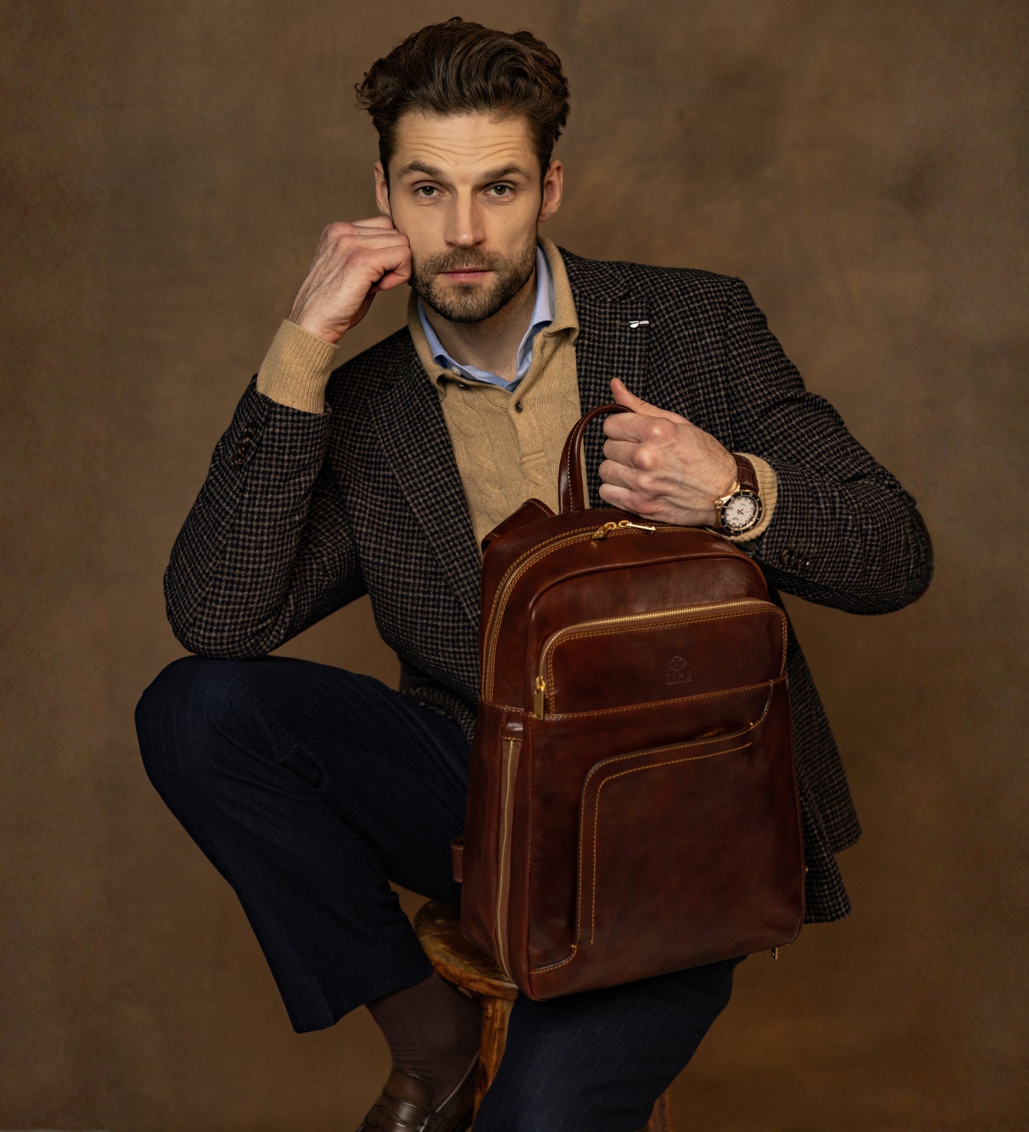 Grand sac à dos en cuir L.A. Confidential