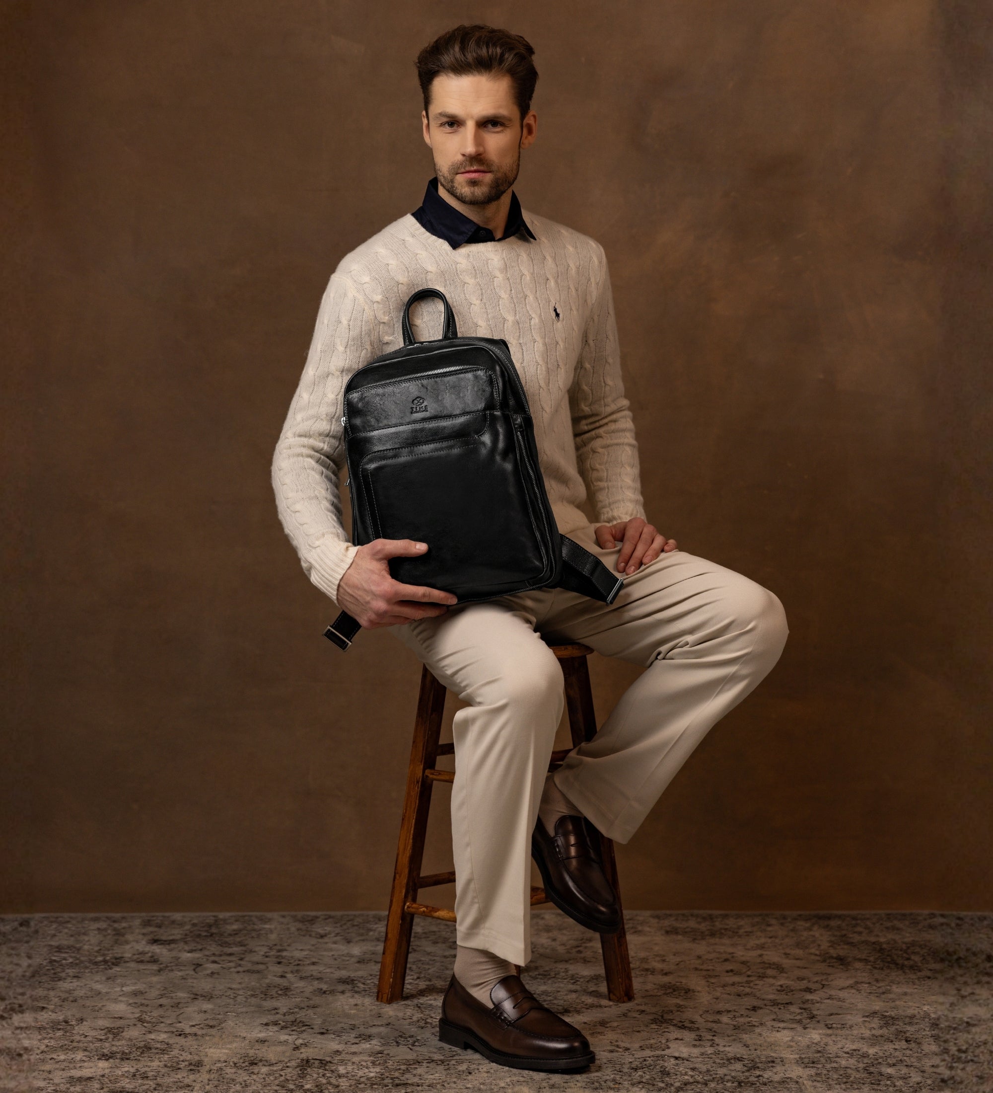 Grand sac à dos en cuir L.A. Confidential