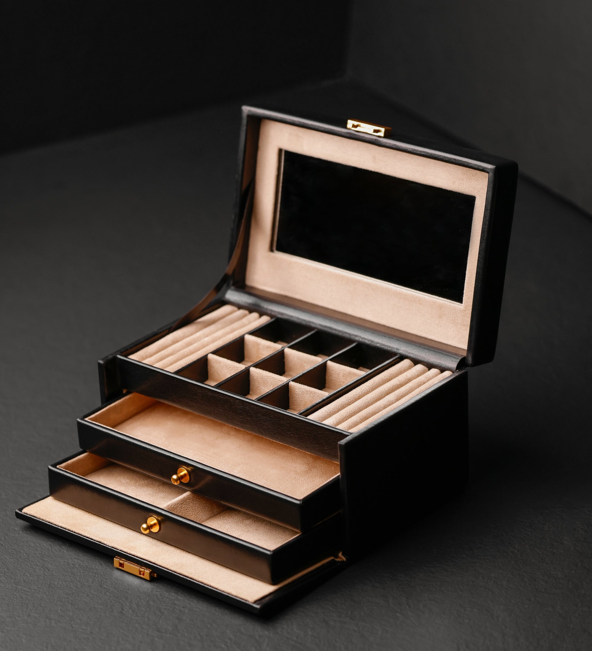 Boîte à bijoux en cuir pour femme Beloved