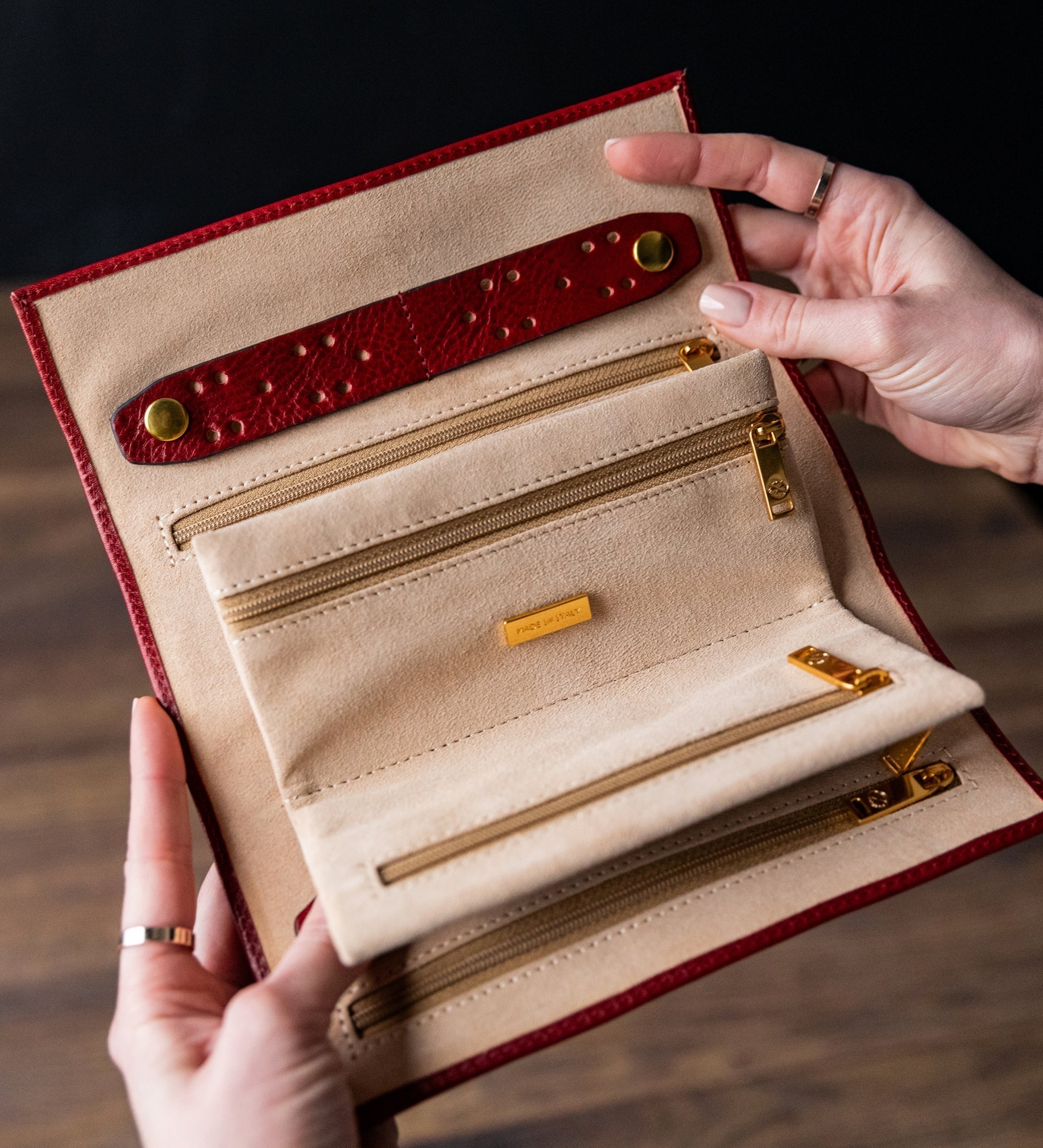 Étui à bijoux de voyage en cuir pour femme Madame Bovary