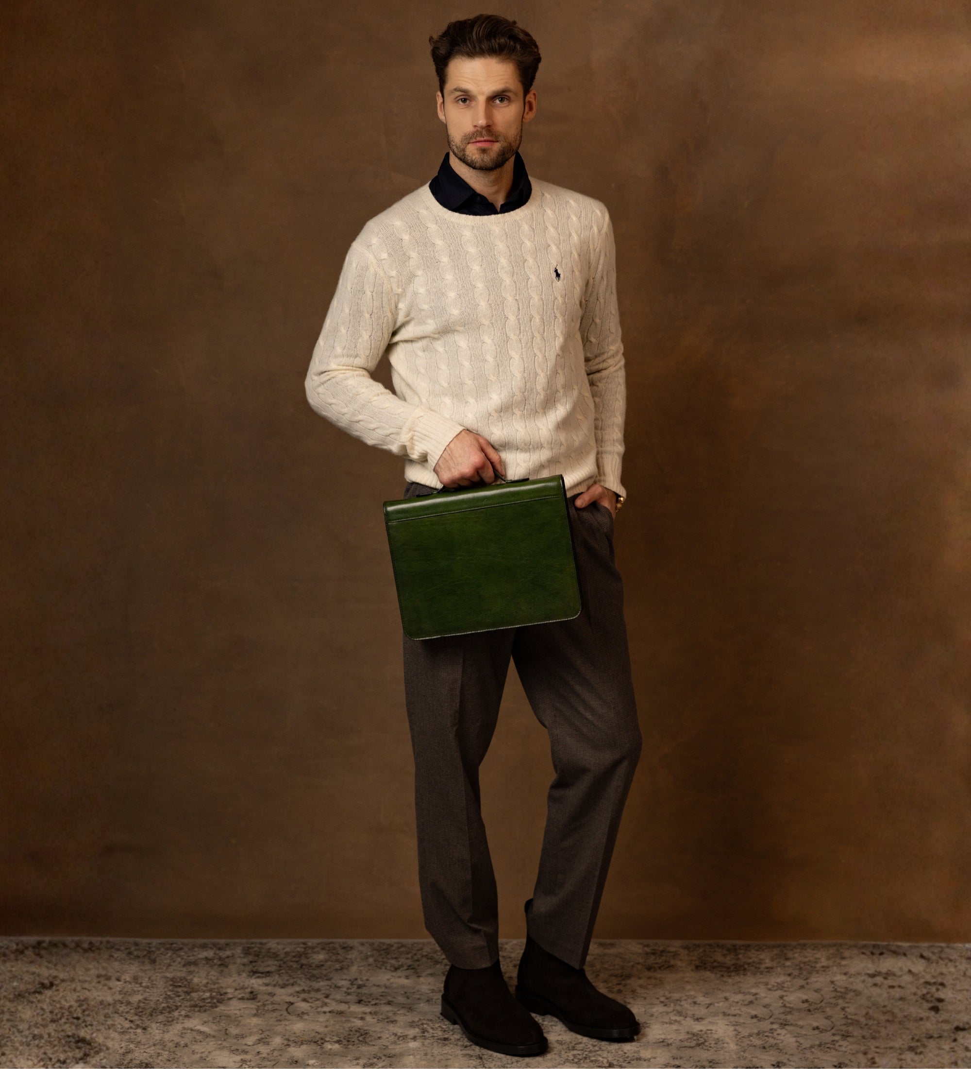 Porte-documents en cuir avec classeur Joy in the Morning