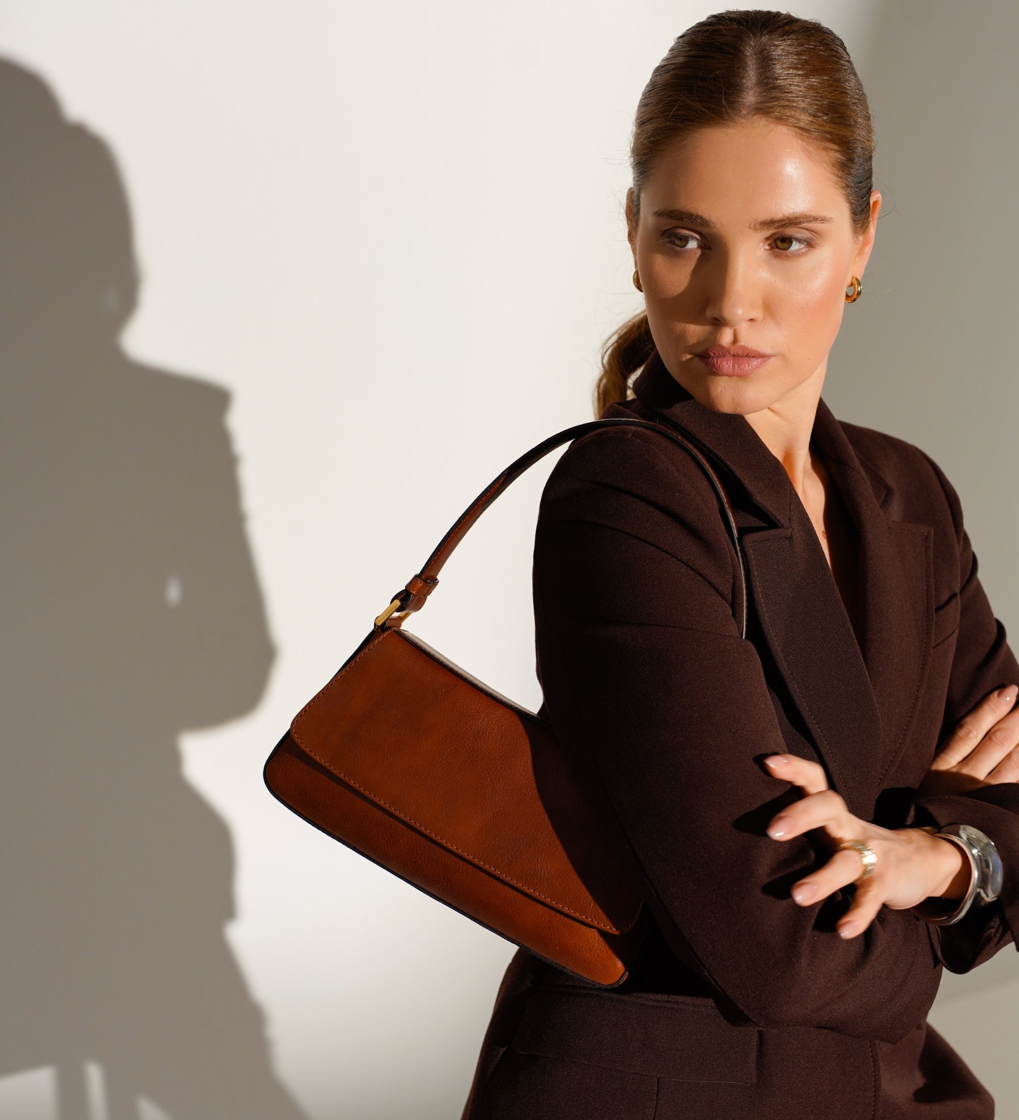 Sac à main baguette en cuir pour femme Bright Lights, Big City