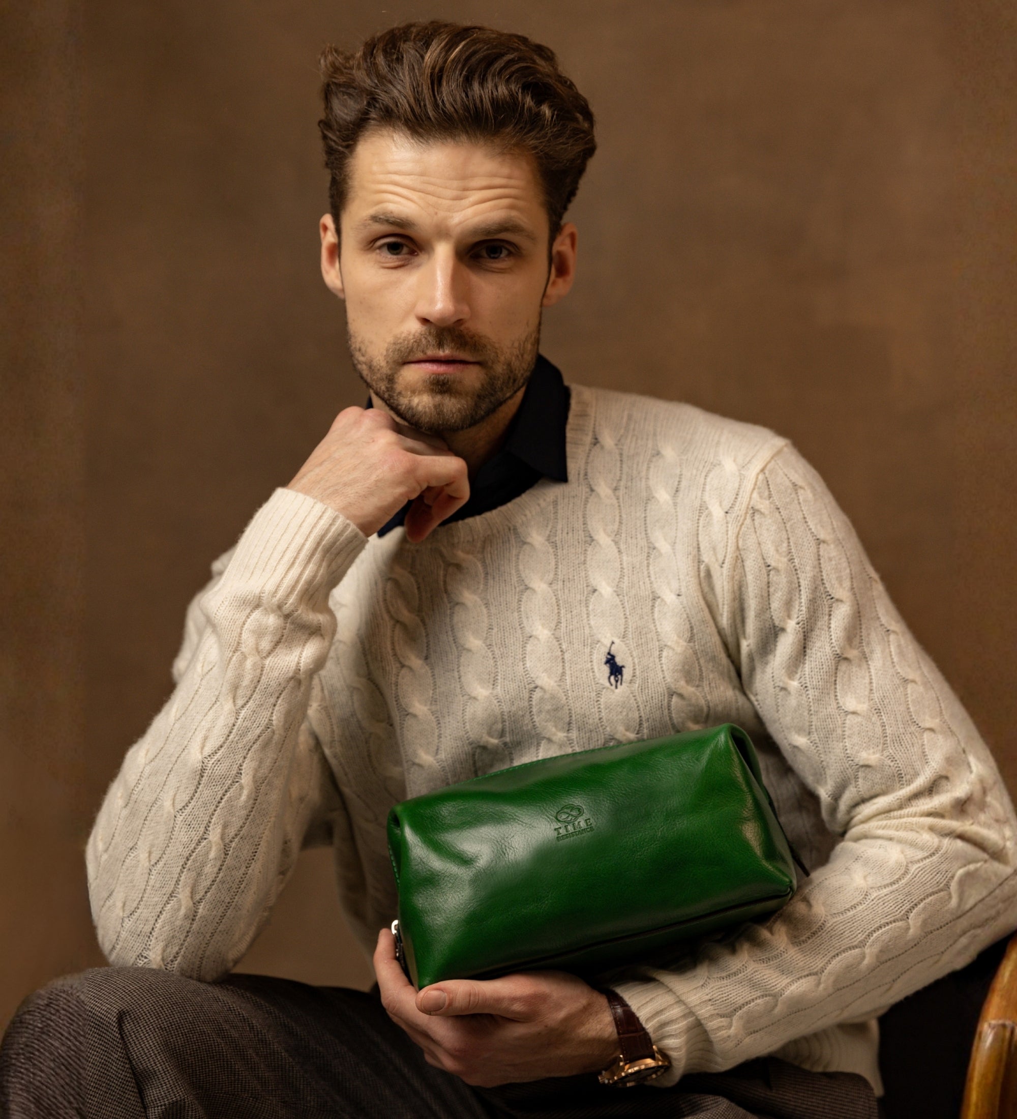 Trousse de toilette en cuir Four Past Midnight