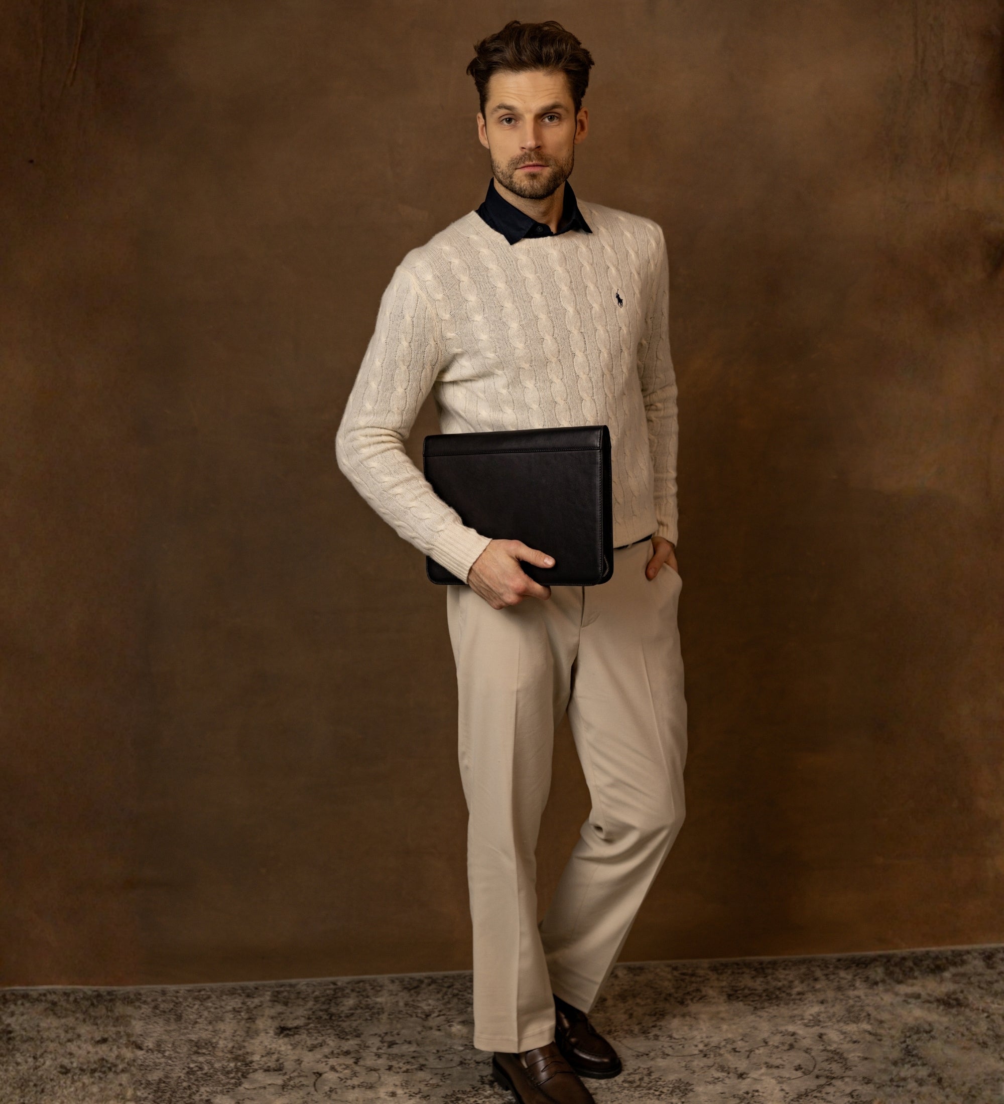 Porte-documents organiseur A4 en cuir Candide