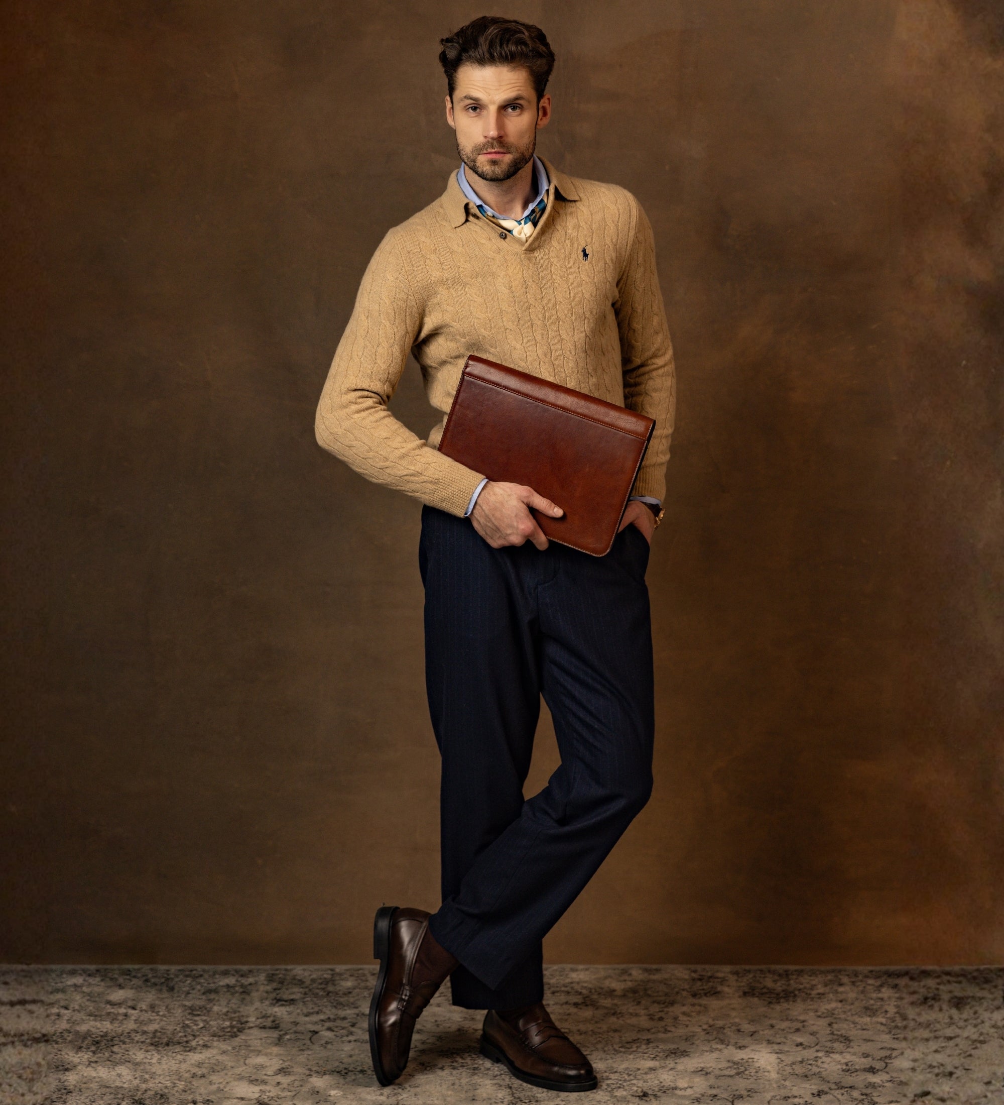 Porte-documents organiseur A4 en cuir Candide