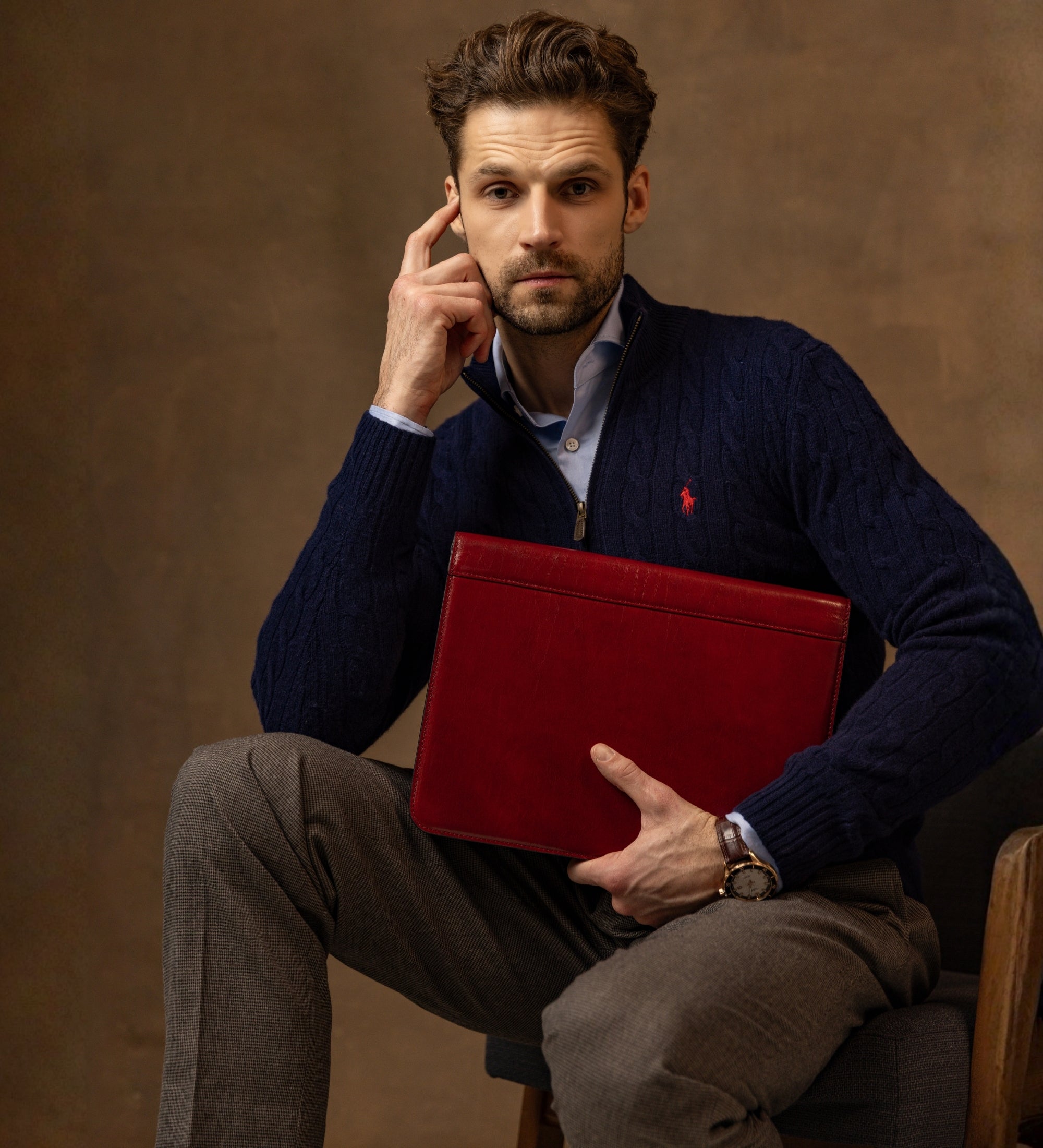 Porte-documents organiseur A4 en cuir Candide